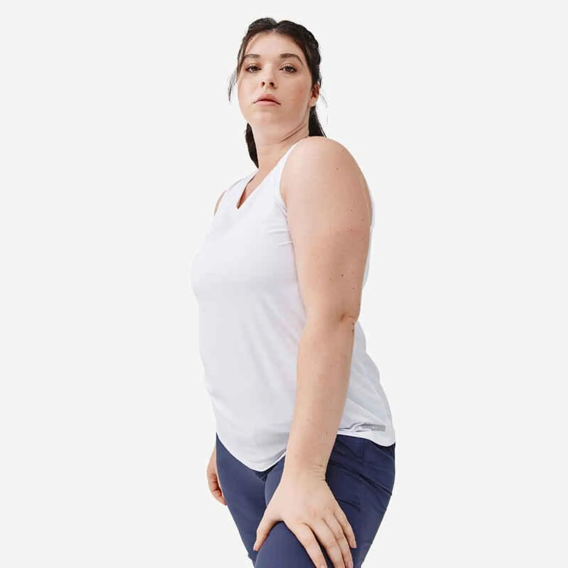 POLERA RUNNING MUJER SIN MANGAS RUN DRY BLANCO