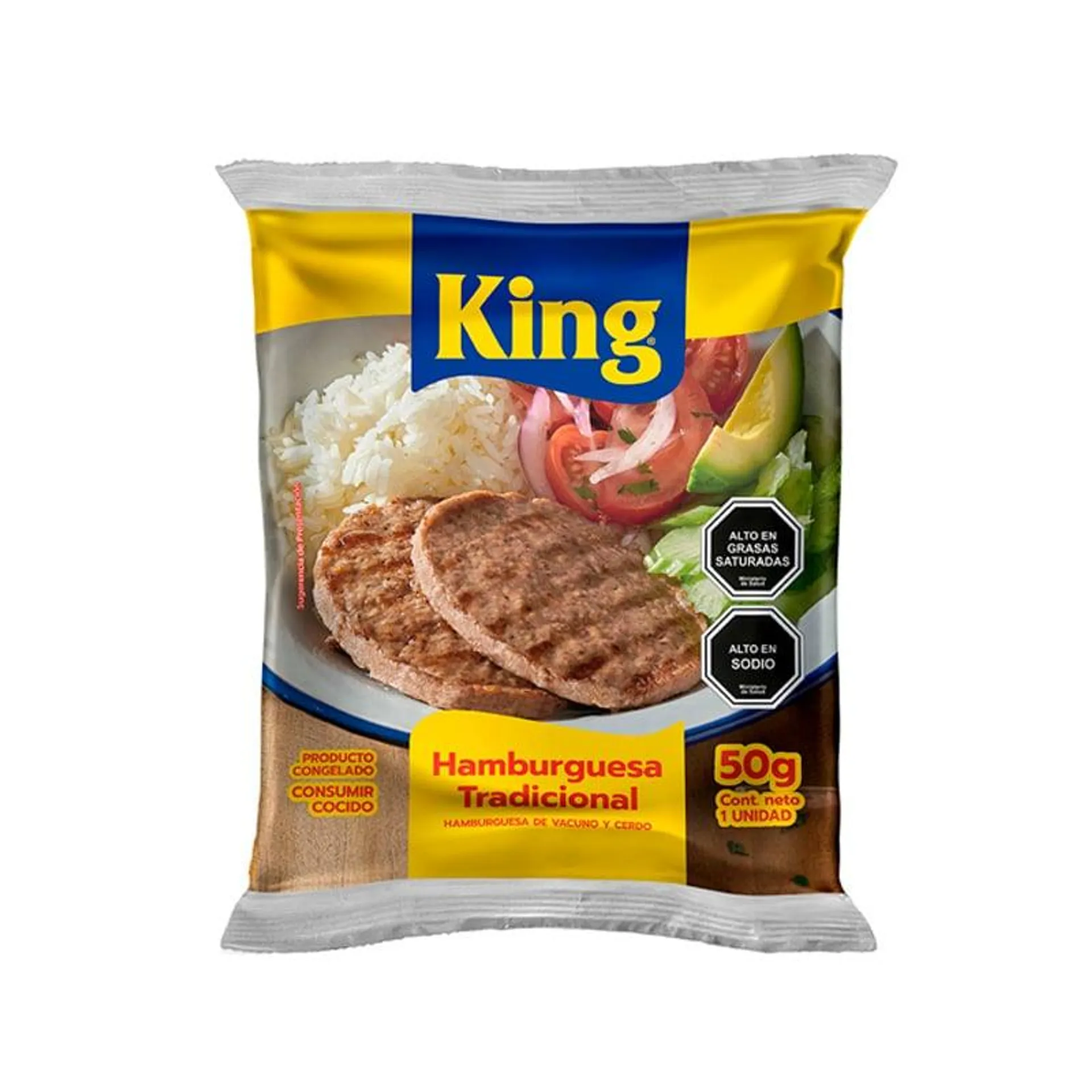 Hamburguesa King Vacuno 50 Grs