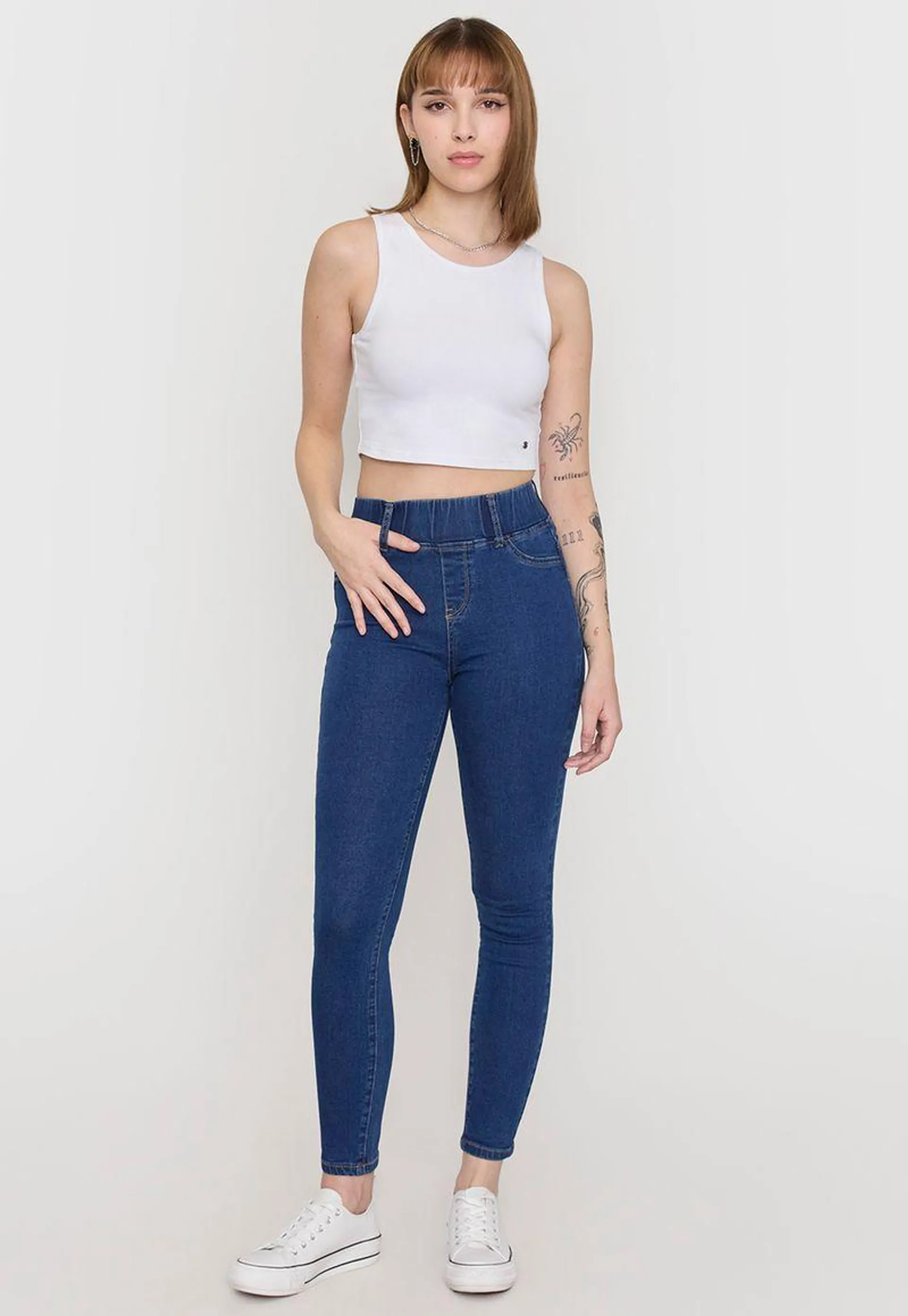 Jeans Mujer Leggins Azul Oscuro