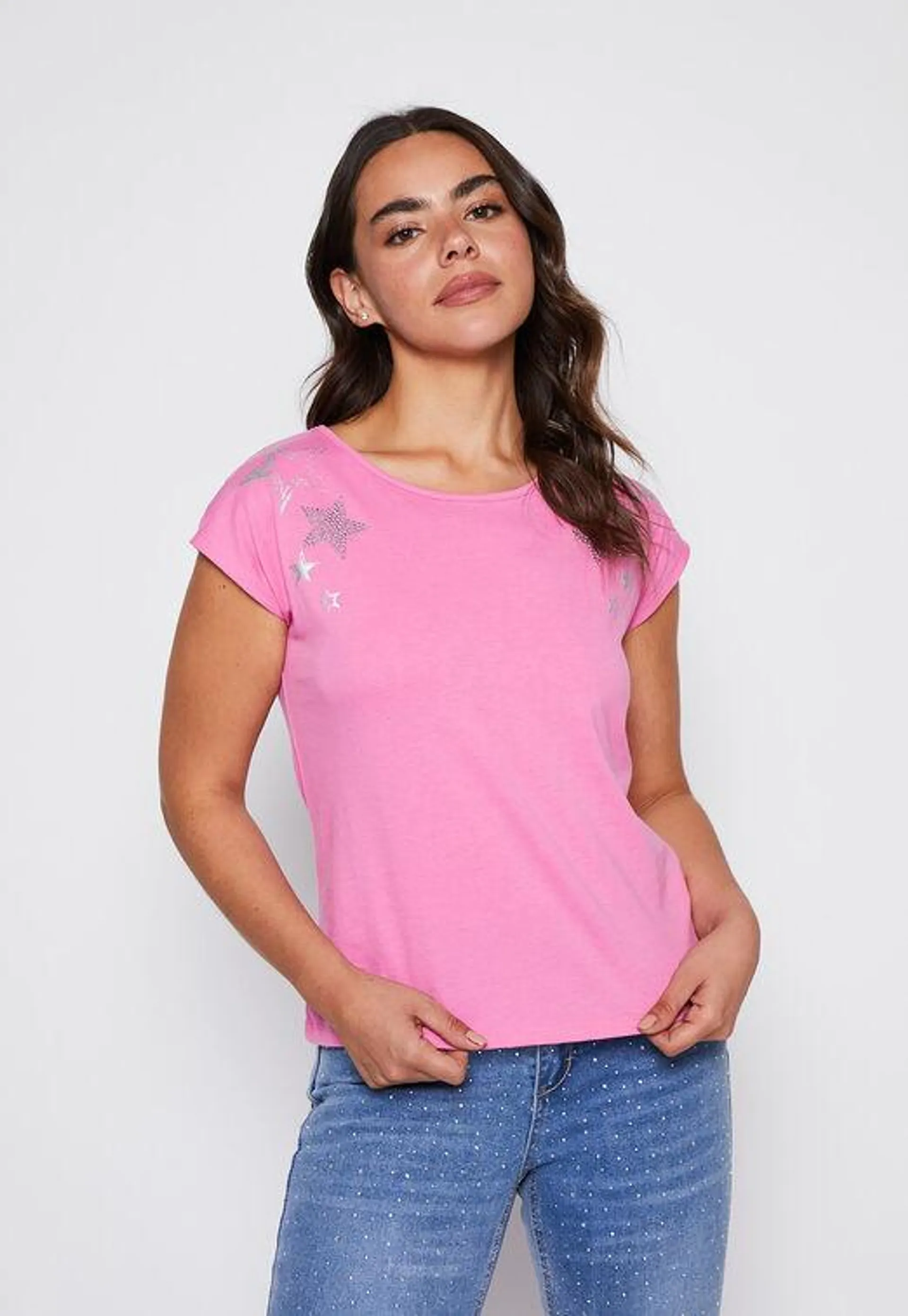 Polera Mujer Fucsia Estrella Family Shop