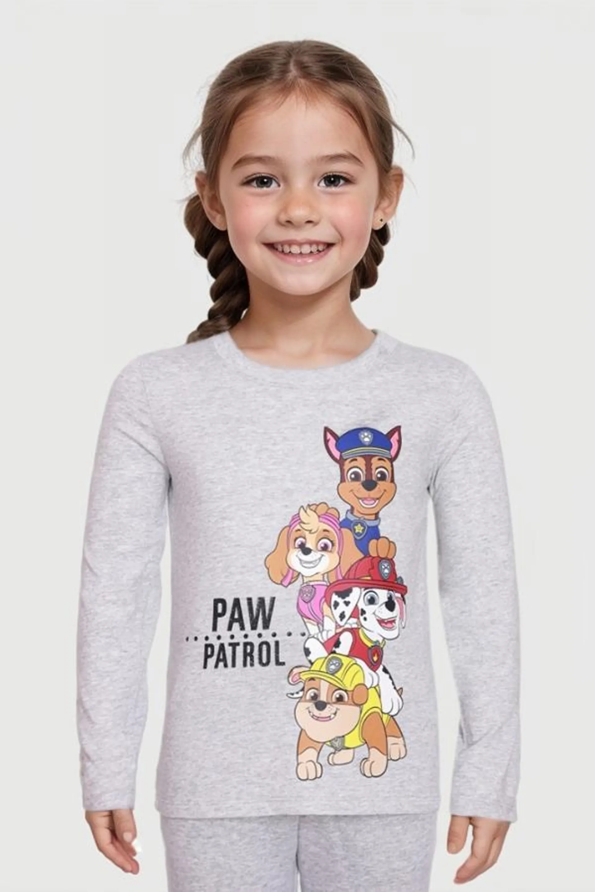 Polera niÑa paw patrol gris melange ii