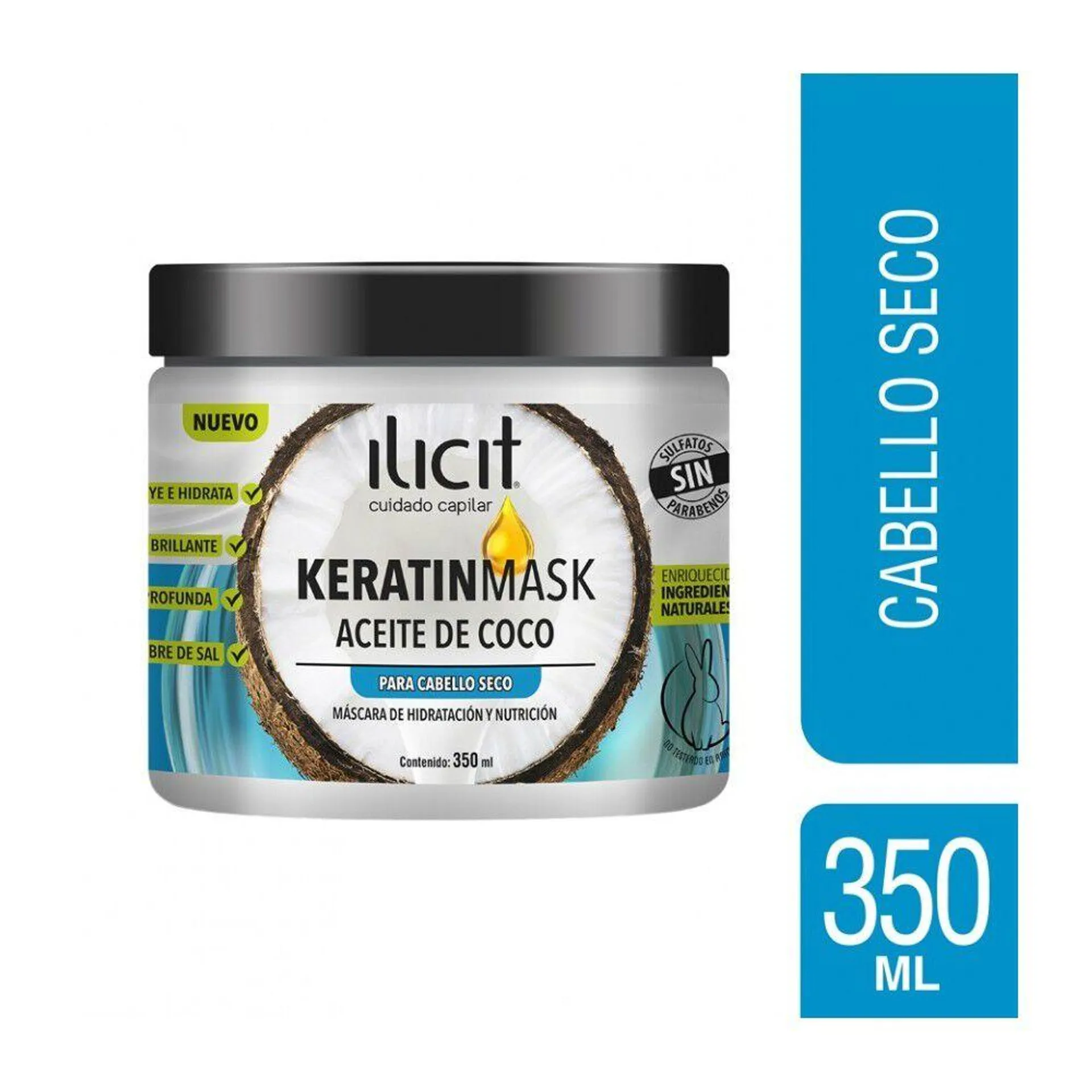 Keratinmask Aceite de Coco Hidratación y Nutrición Cabello Seco 350 mL