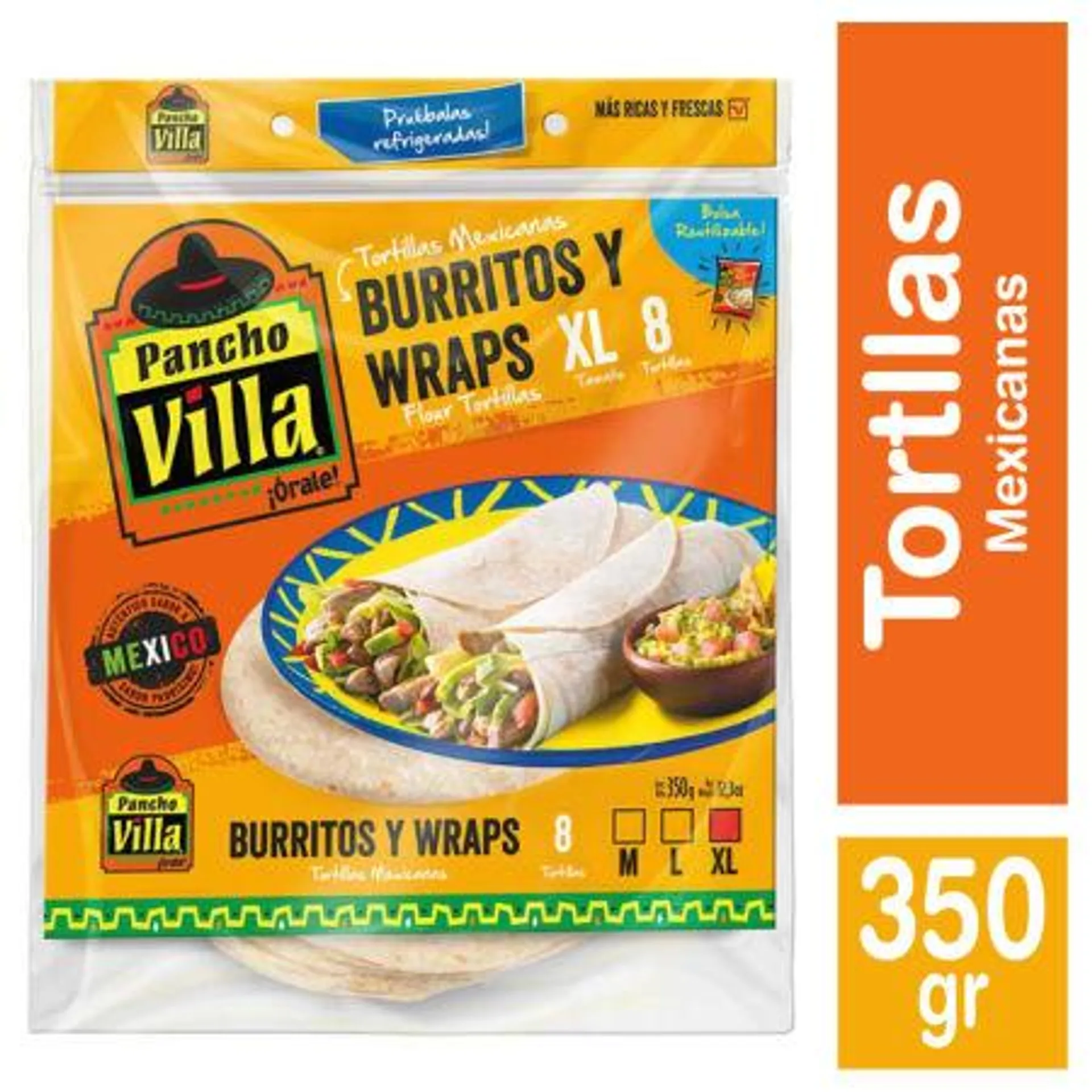 Pancho Villa - Tortillas XL 8 Un, 350 g