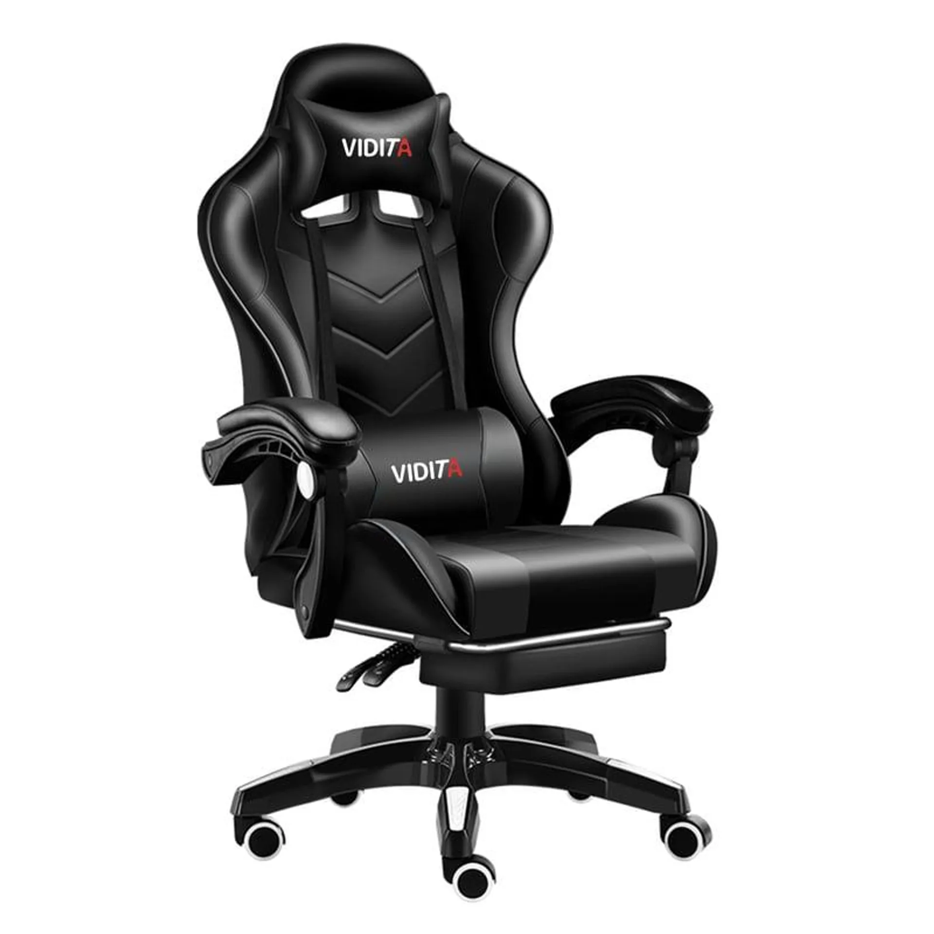 Silla Gamer Profesional GX2000 con Reposapiés-Negro Vidita