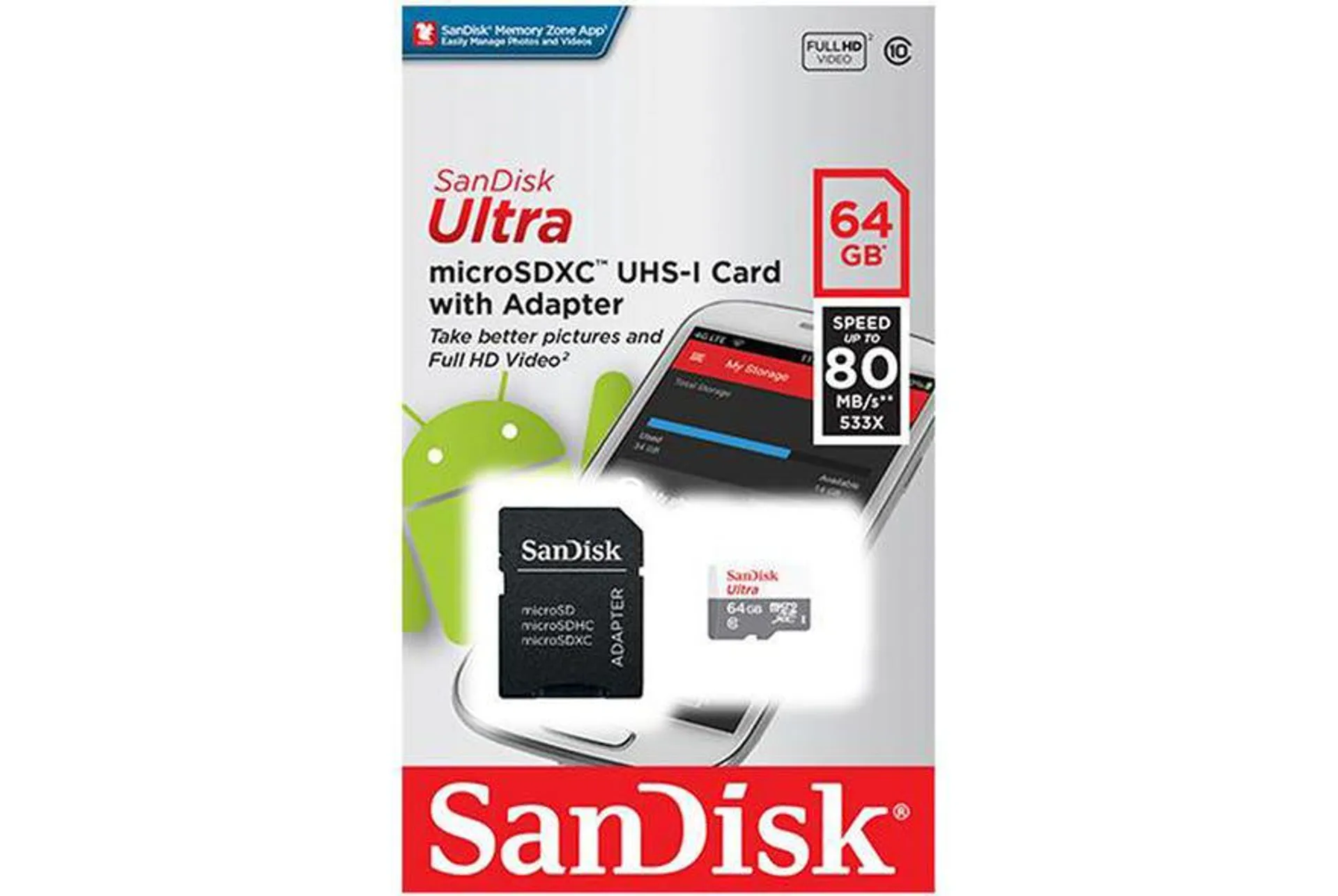 Tarjeta de Memoria Sandisk SDSQUNS UHS-1 Sandisk Ultra 64GB C10