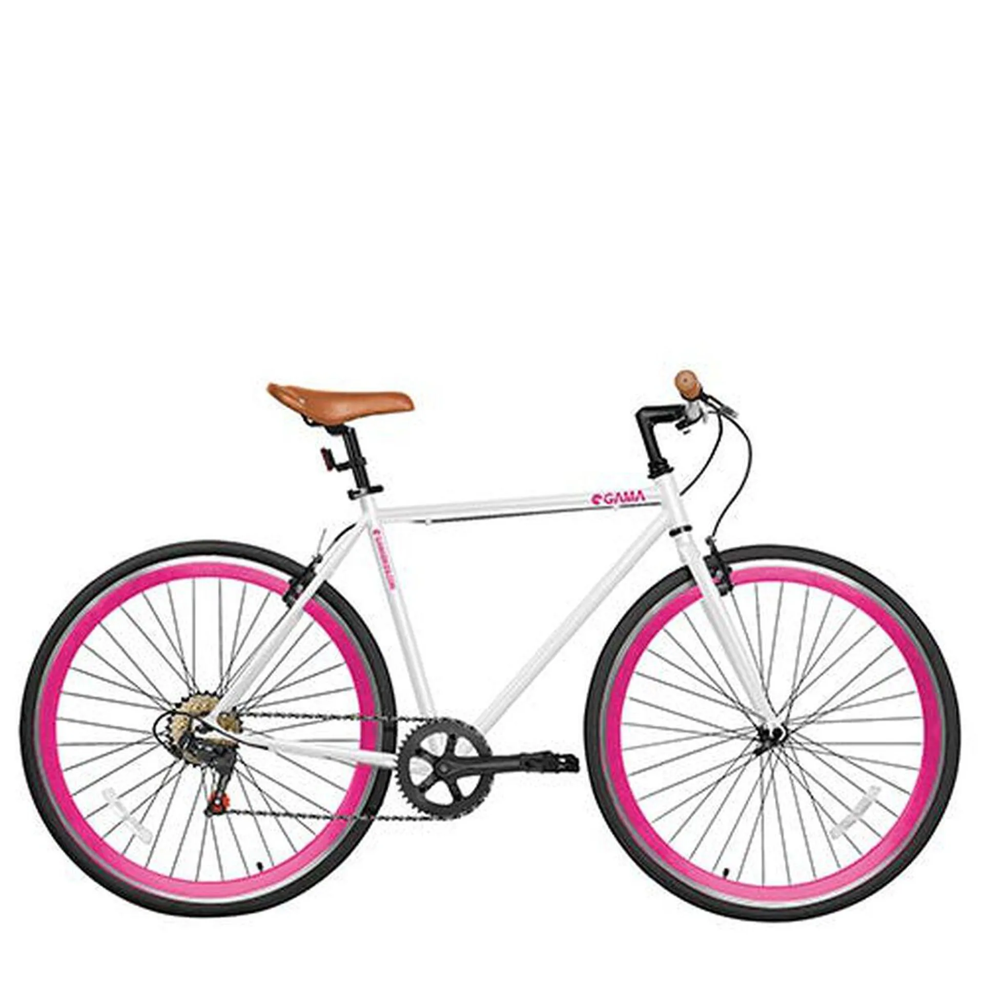 Bicicleta Gama Bikes Alley Cat 6S 28" White Fucsia