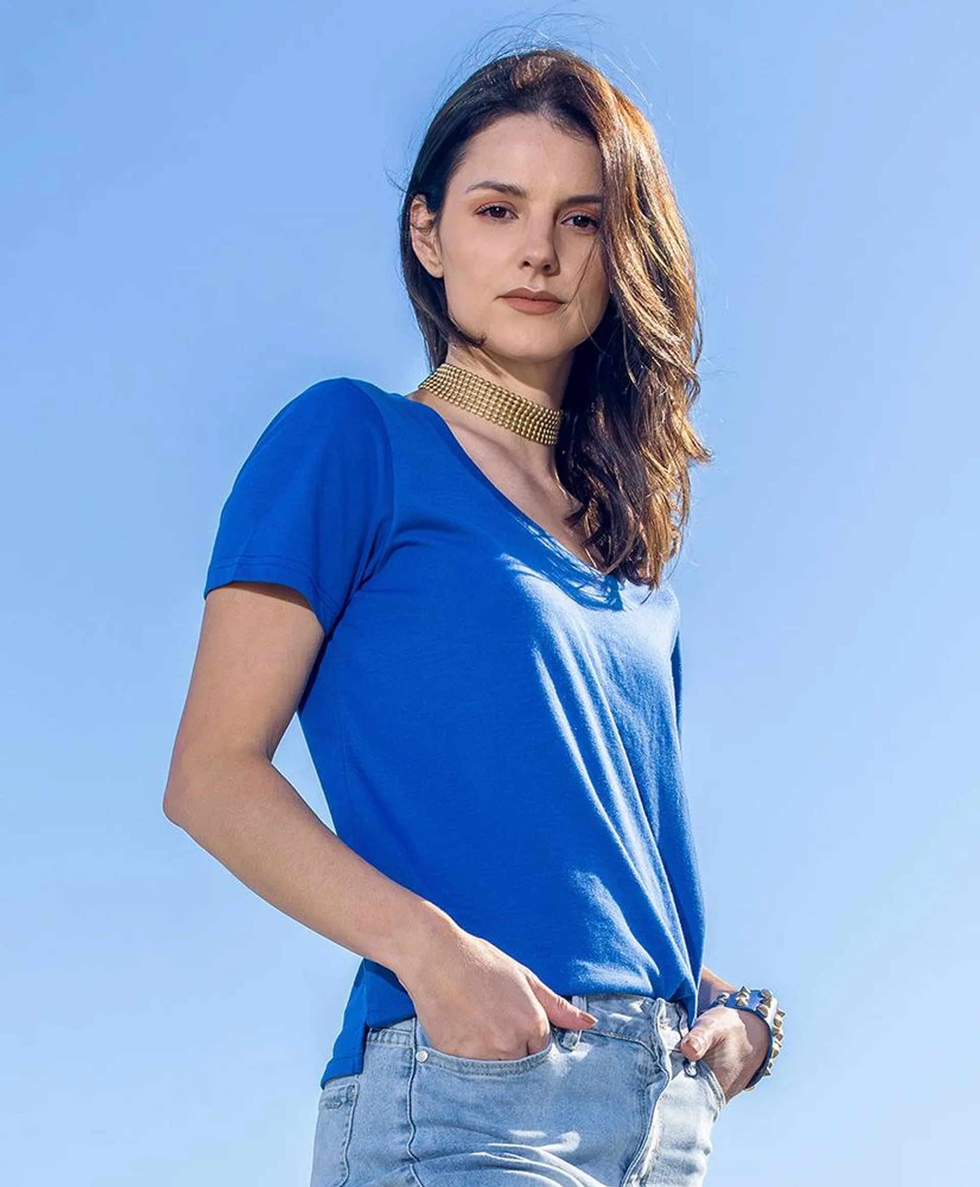 Polera mujer lisa colores