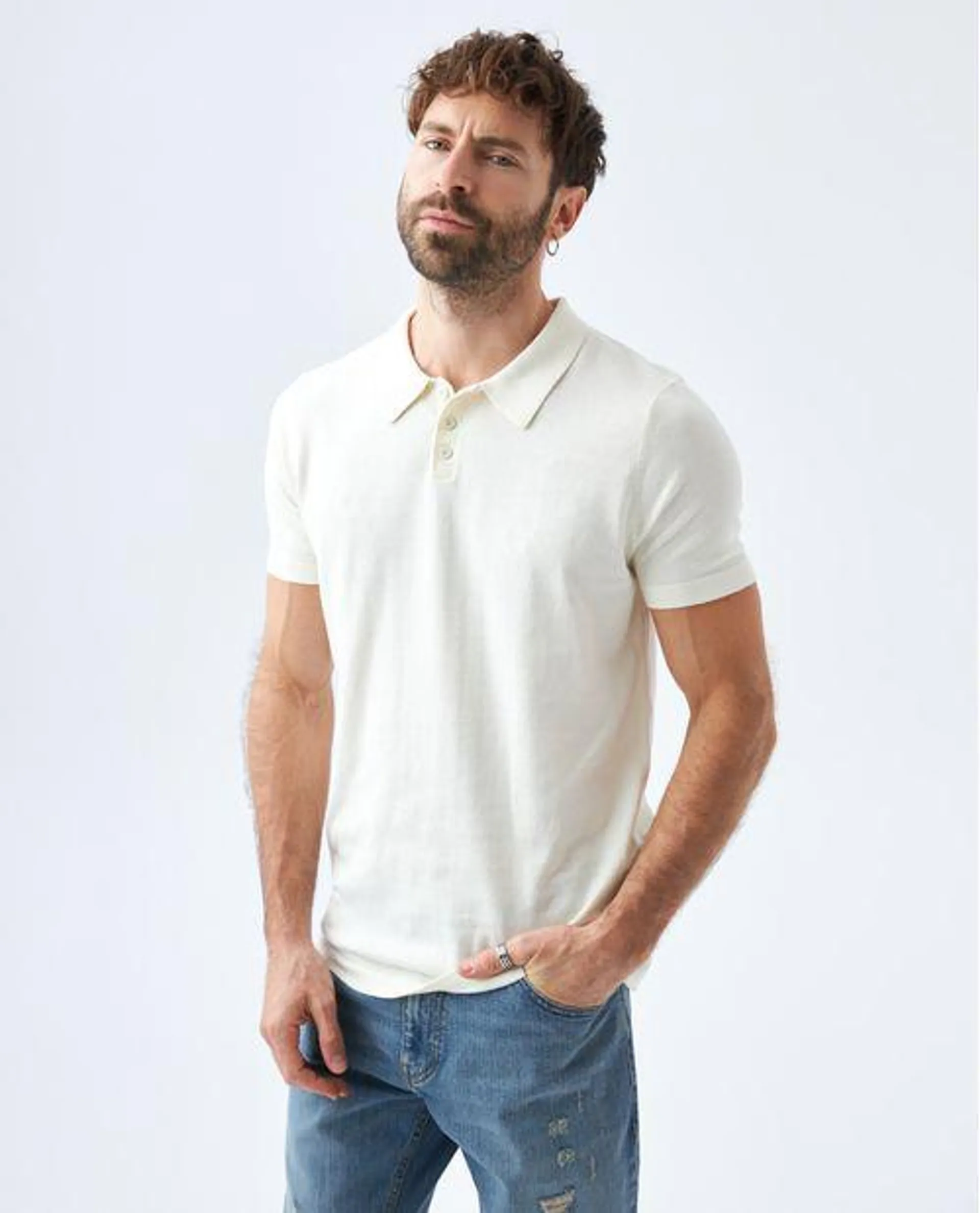 Polo tejida para hombre