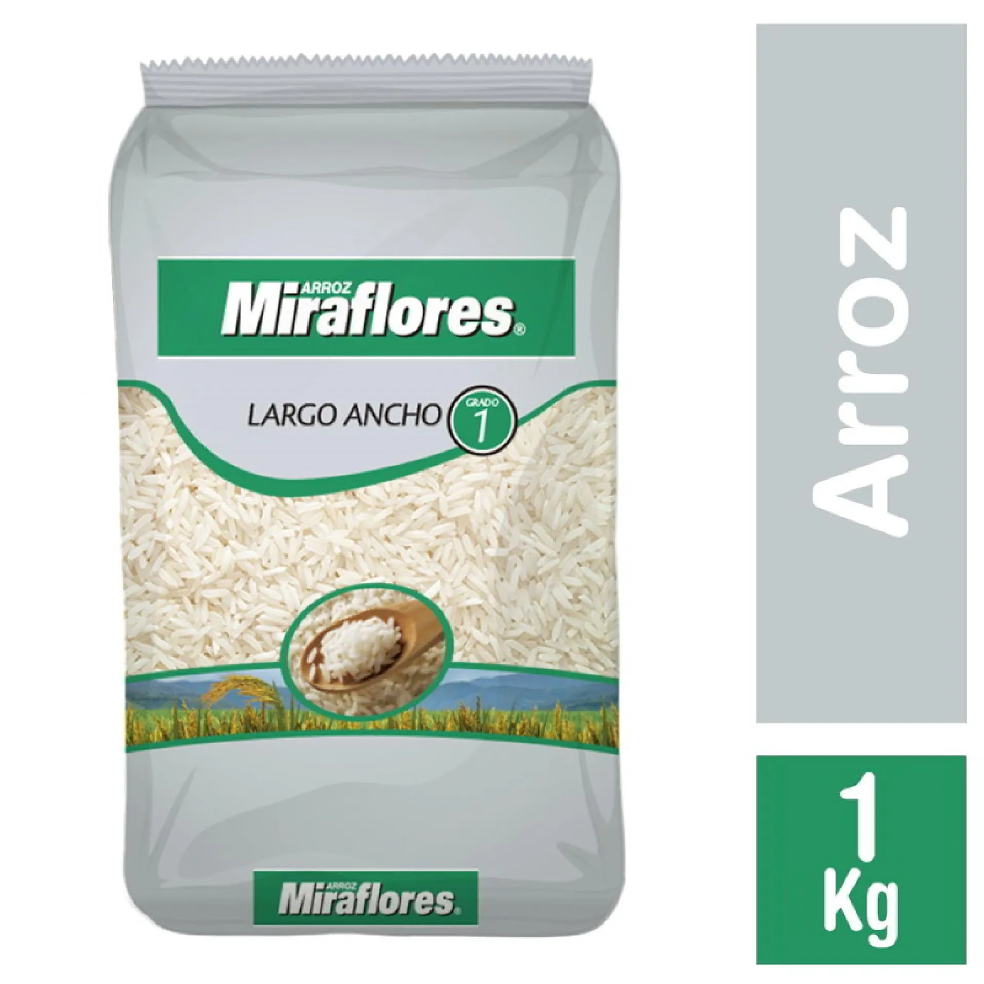 Arroz Grado 1 Grano Largo y Ancho, 1 Kg