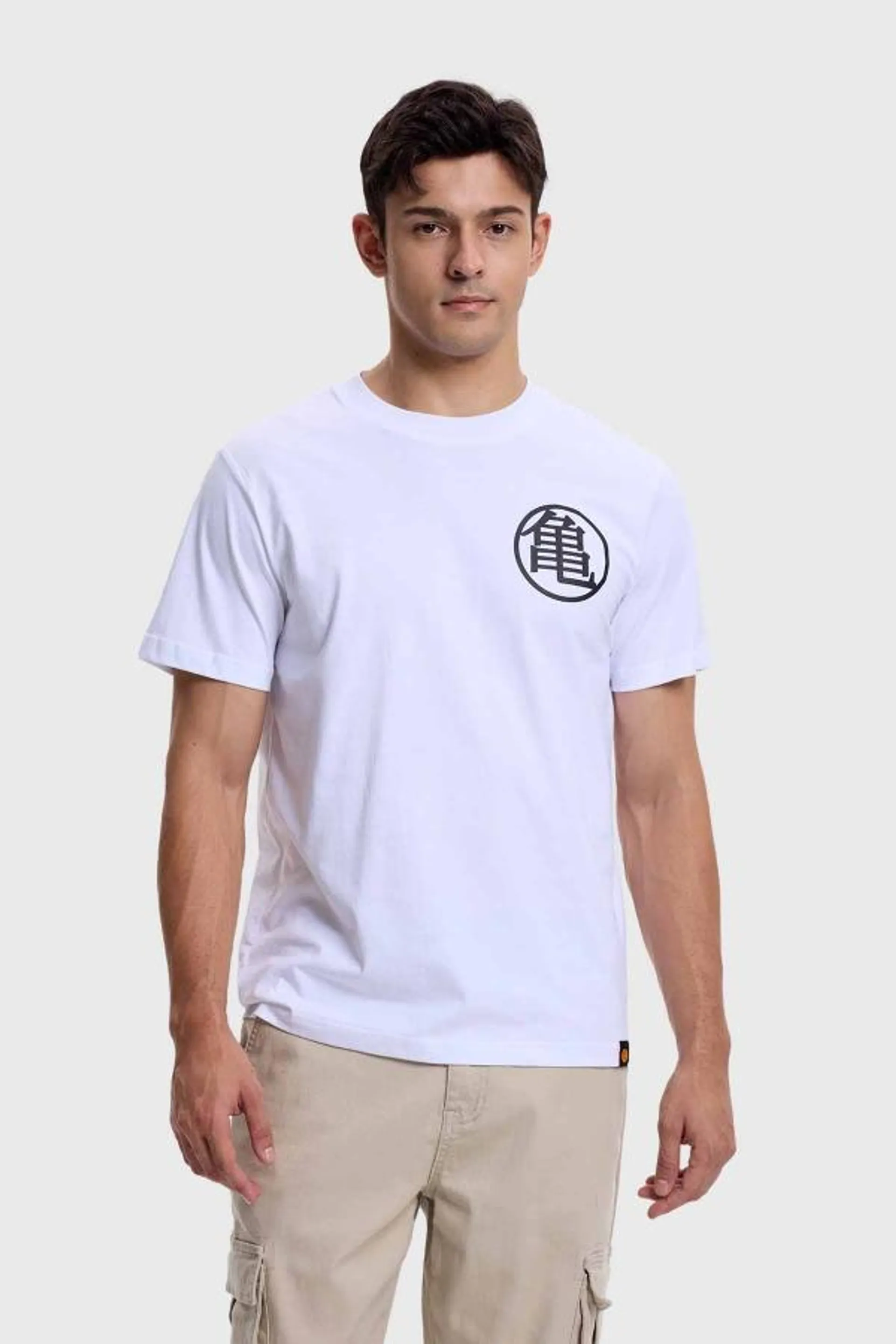 Polera hombre dragon blanco