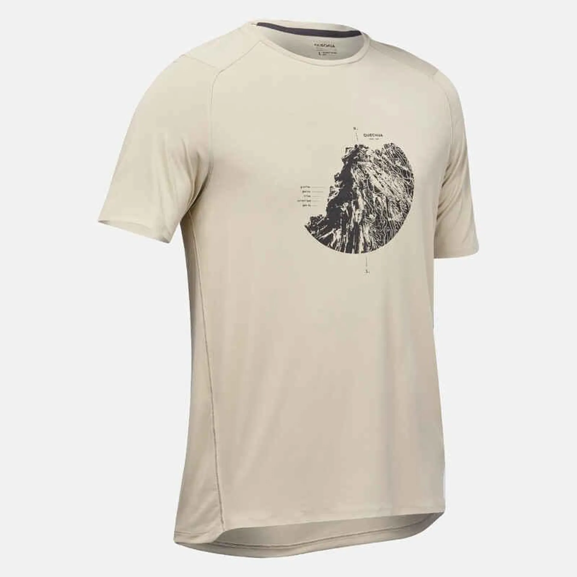 POLERA SENDERISMO HOMBRE MH500 BEIGE