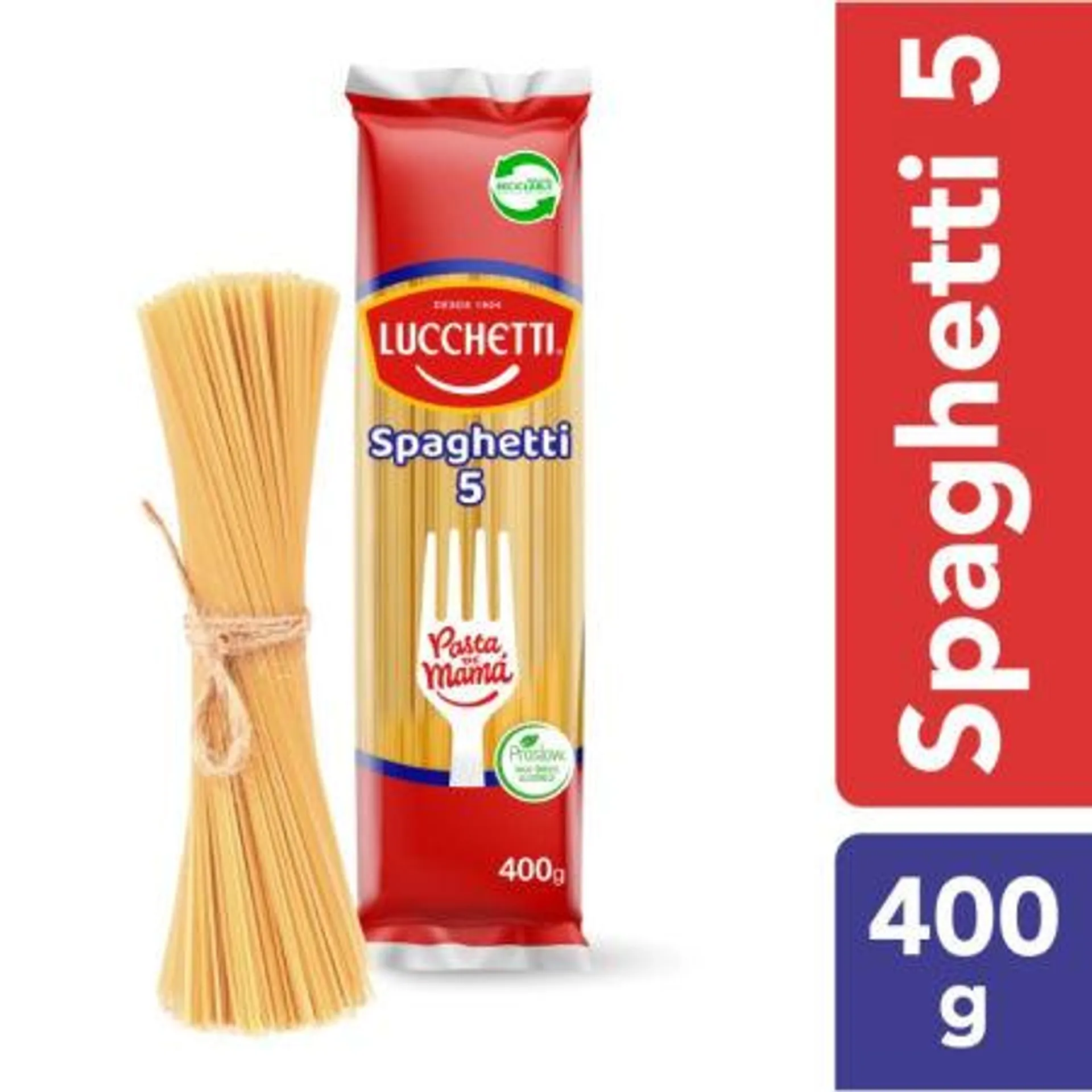 Lucchetti - Fideos Spaghetti 5 Bolsa, 400 g