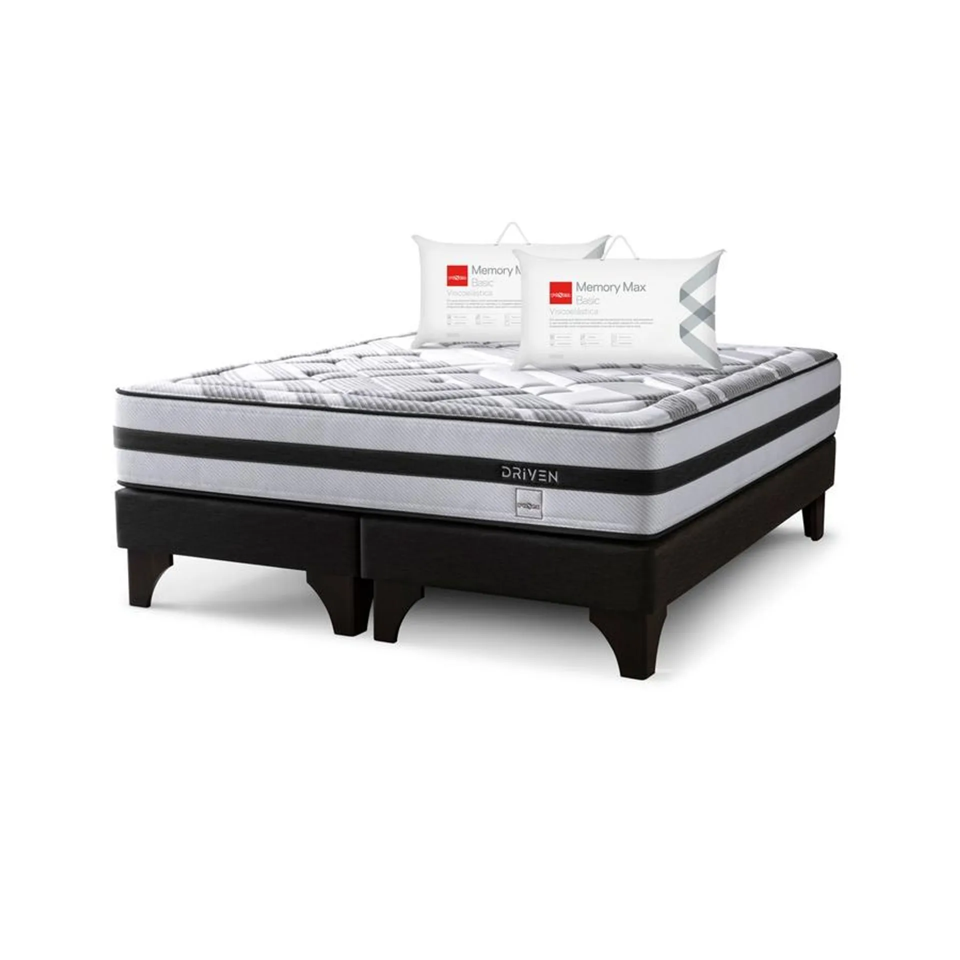 Cama Driven 2 Plazas + Almohadas Memory Max Basic