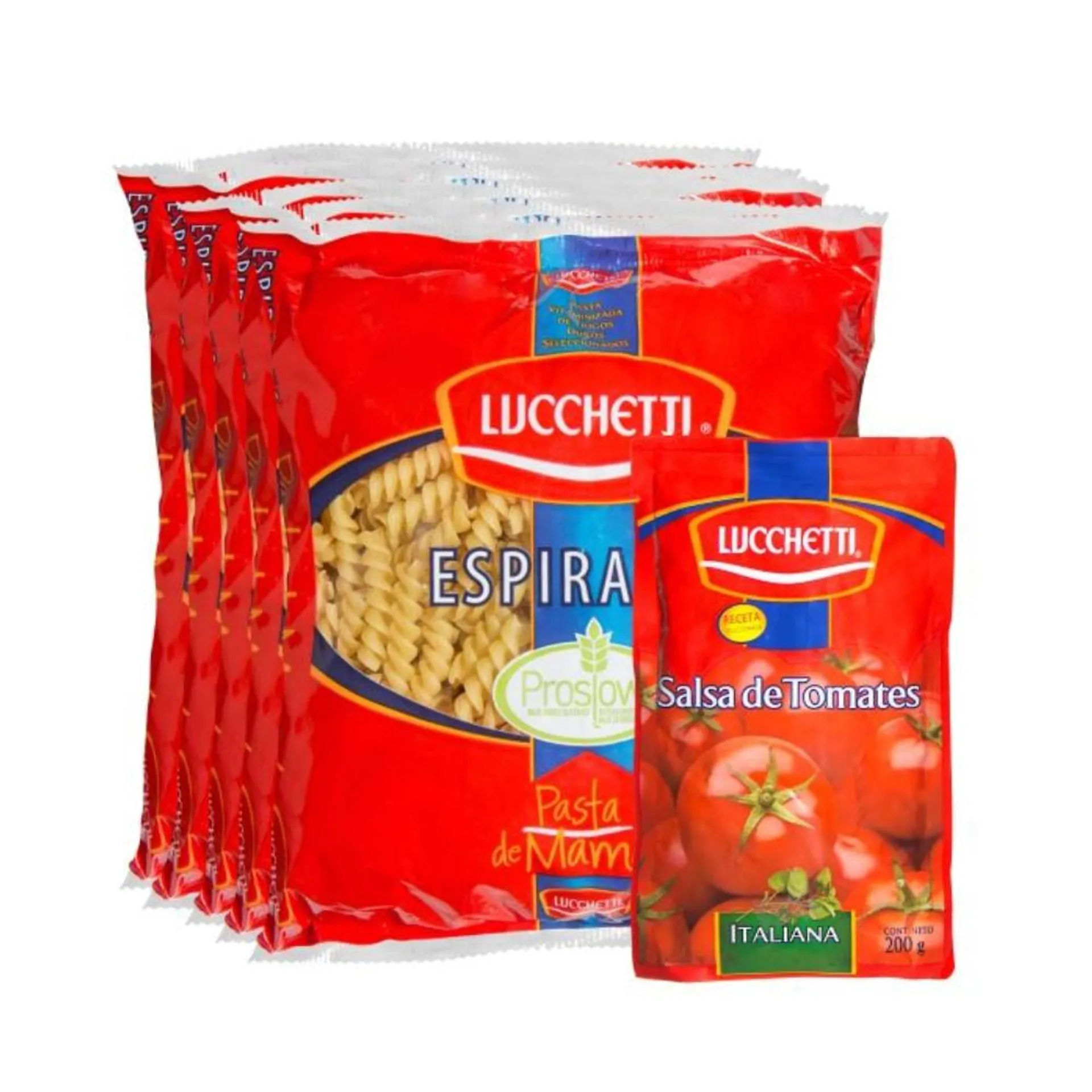 Pack 5 pasta espirales 400 g +...