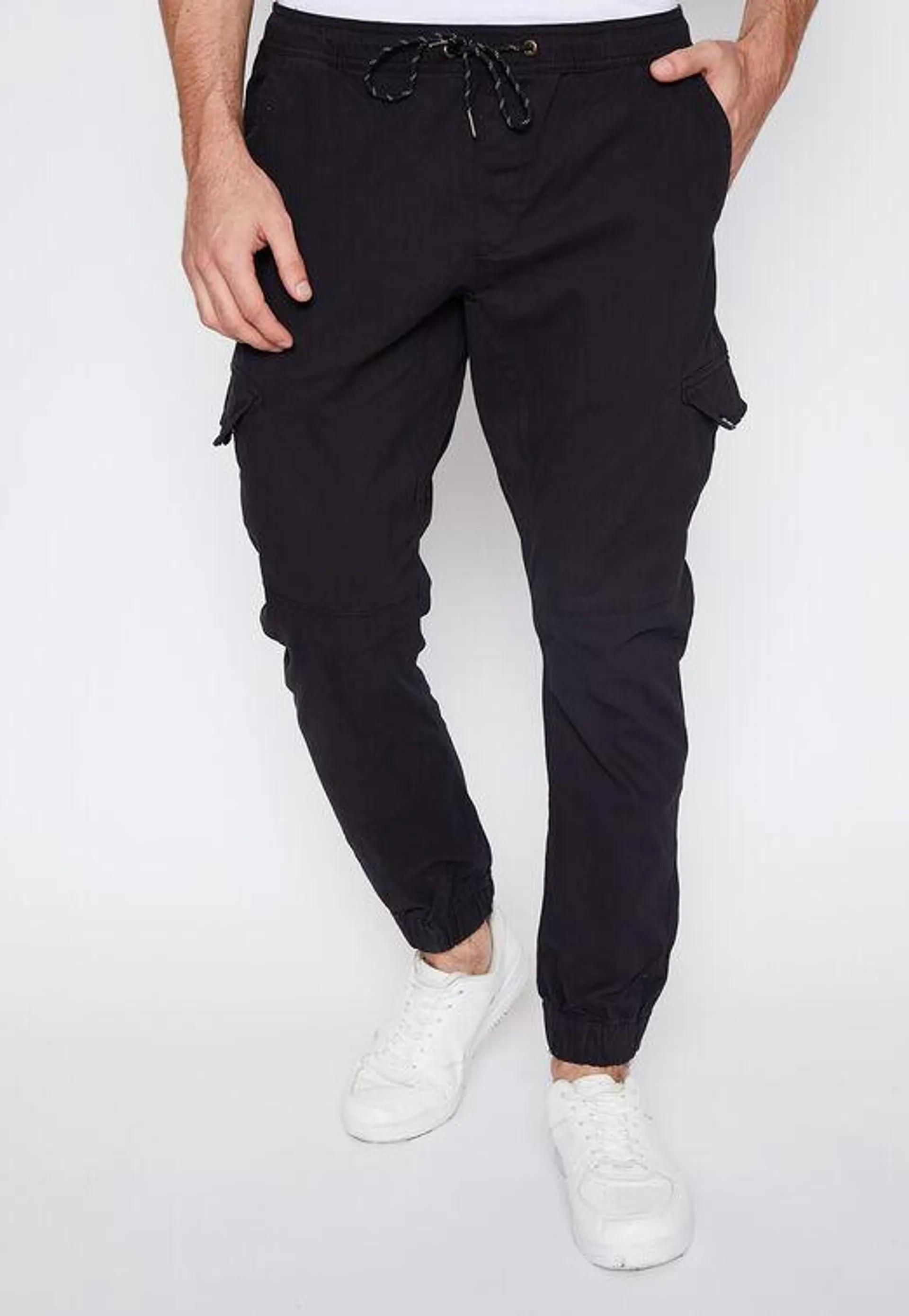 Pantalon Hombre Negro Jogger Cordones Family Shop