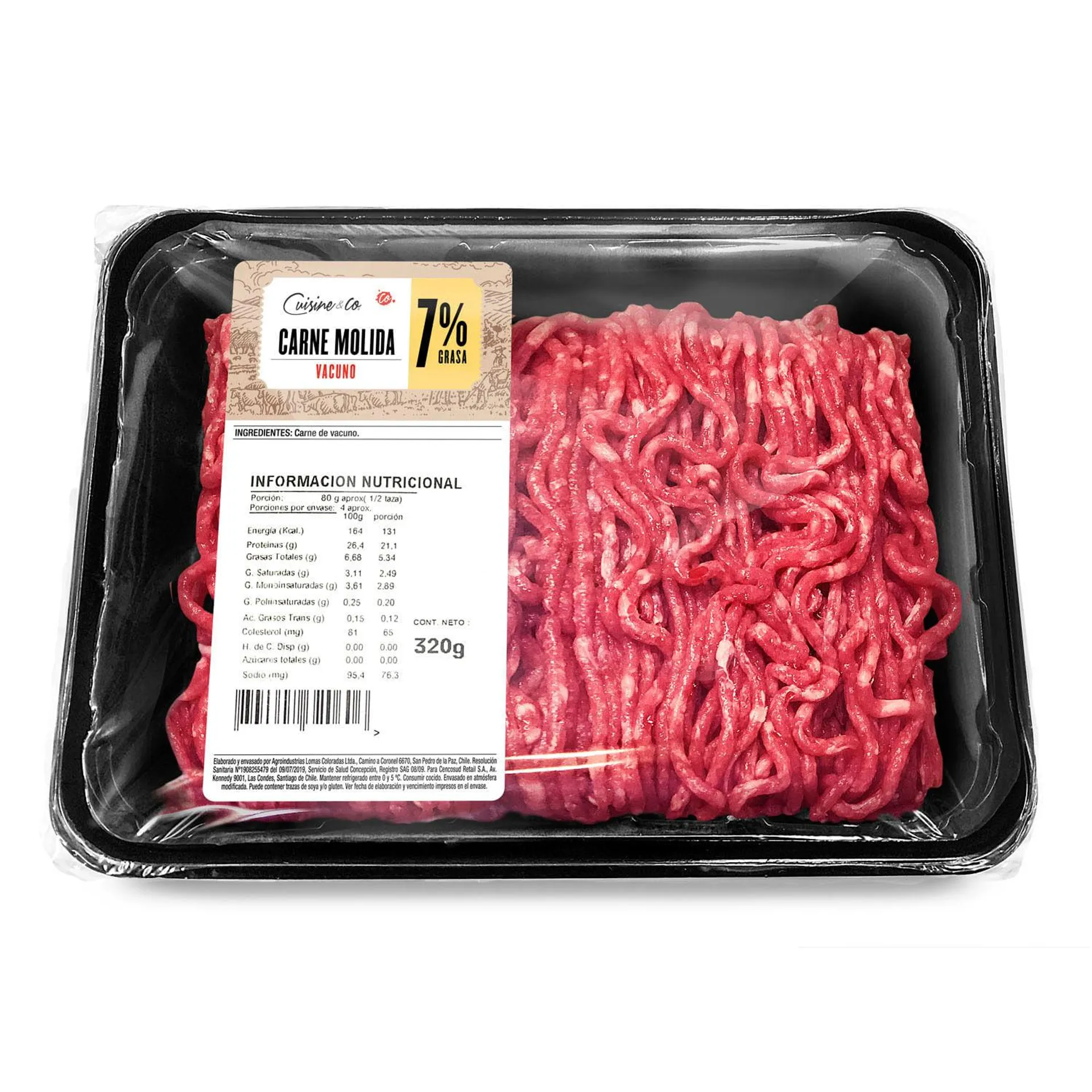 Carne Molida Vacuno 7% Grasa 320 g