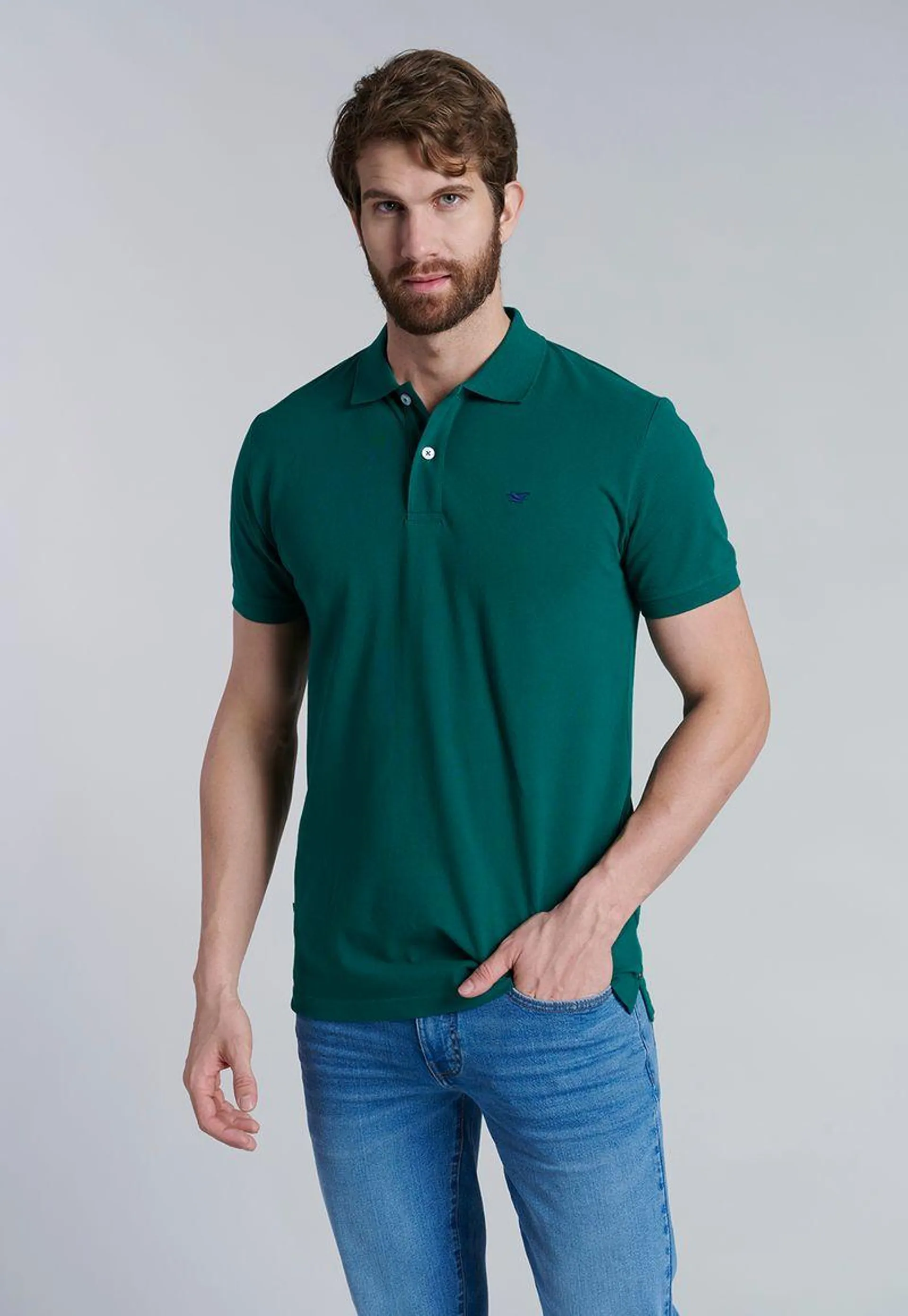 Polera Basica Pique Dk. Green