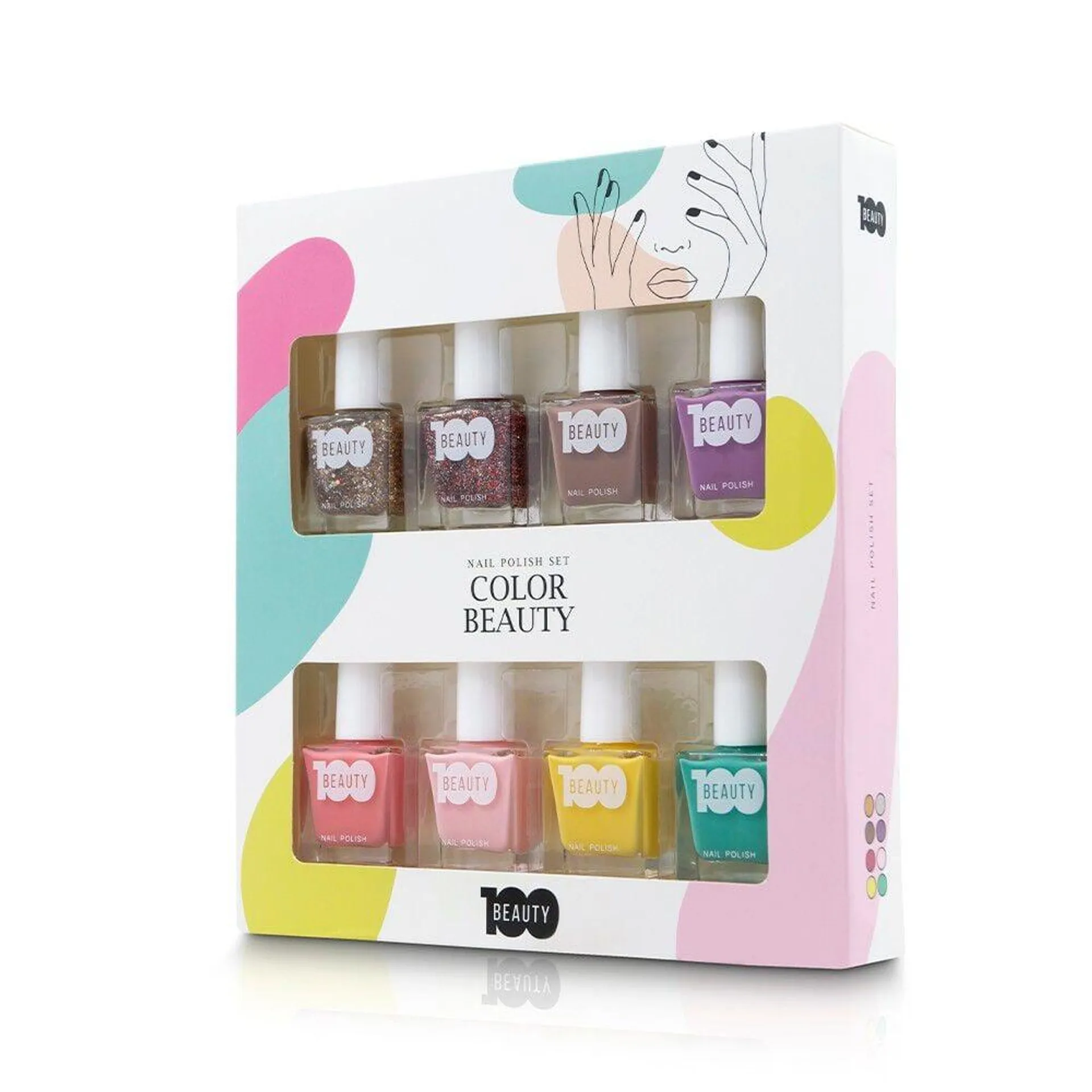 Pack x8 Esmaltes De Uñas Beauty Colores Pasteles