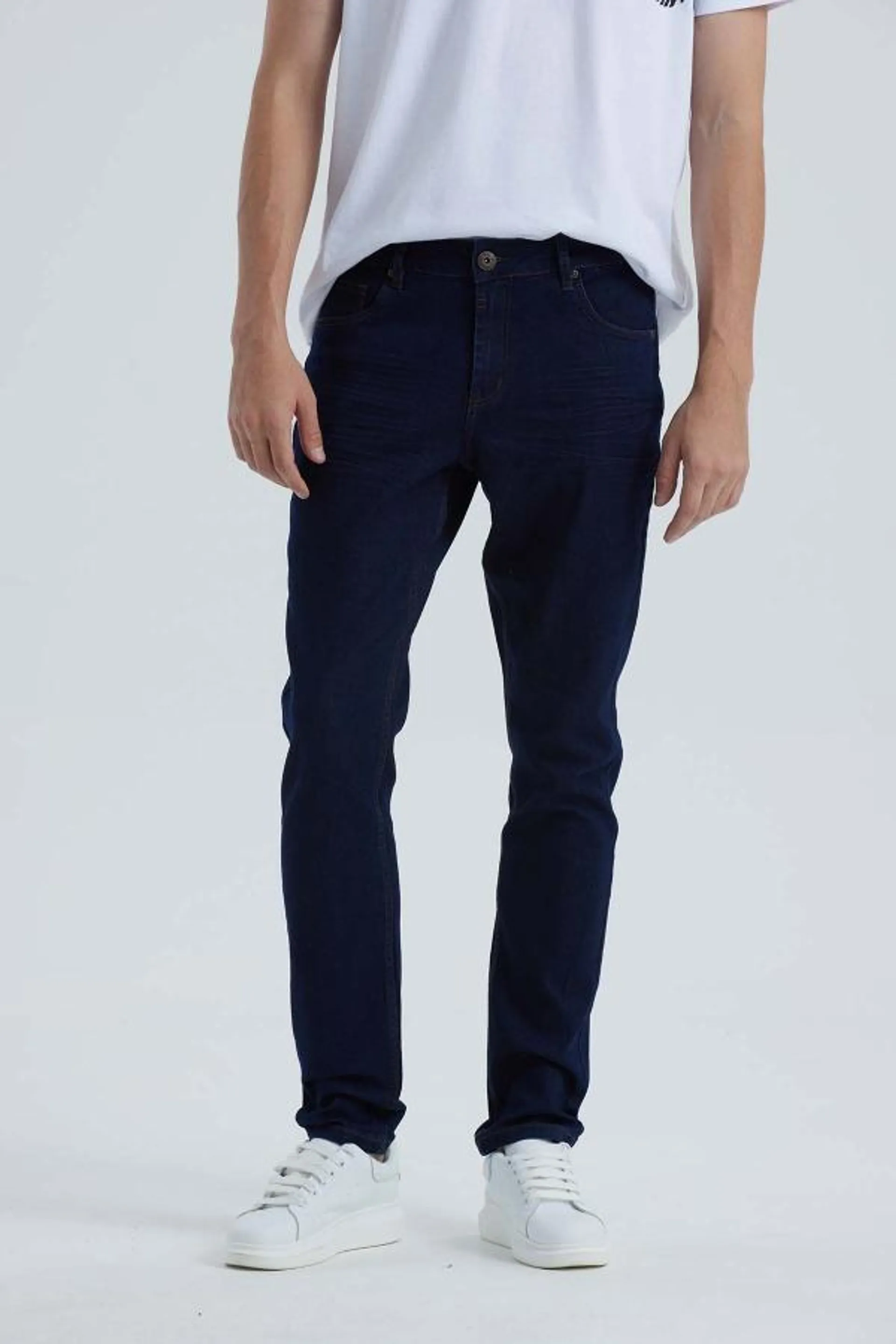 Jeans hombre slim vintage azul indigo