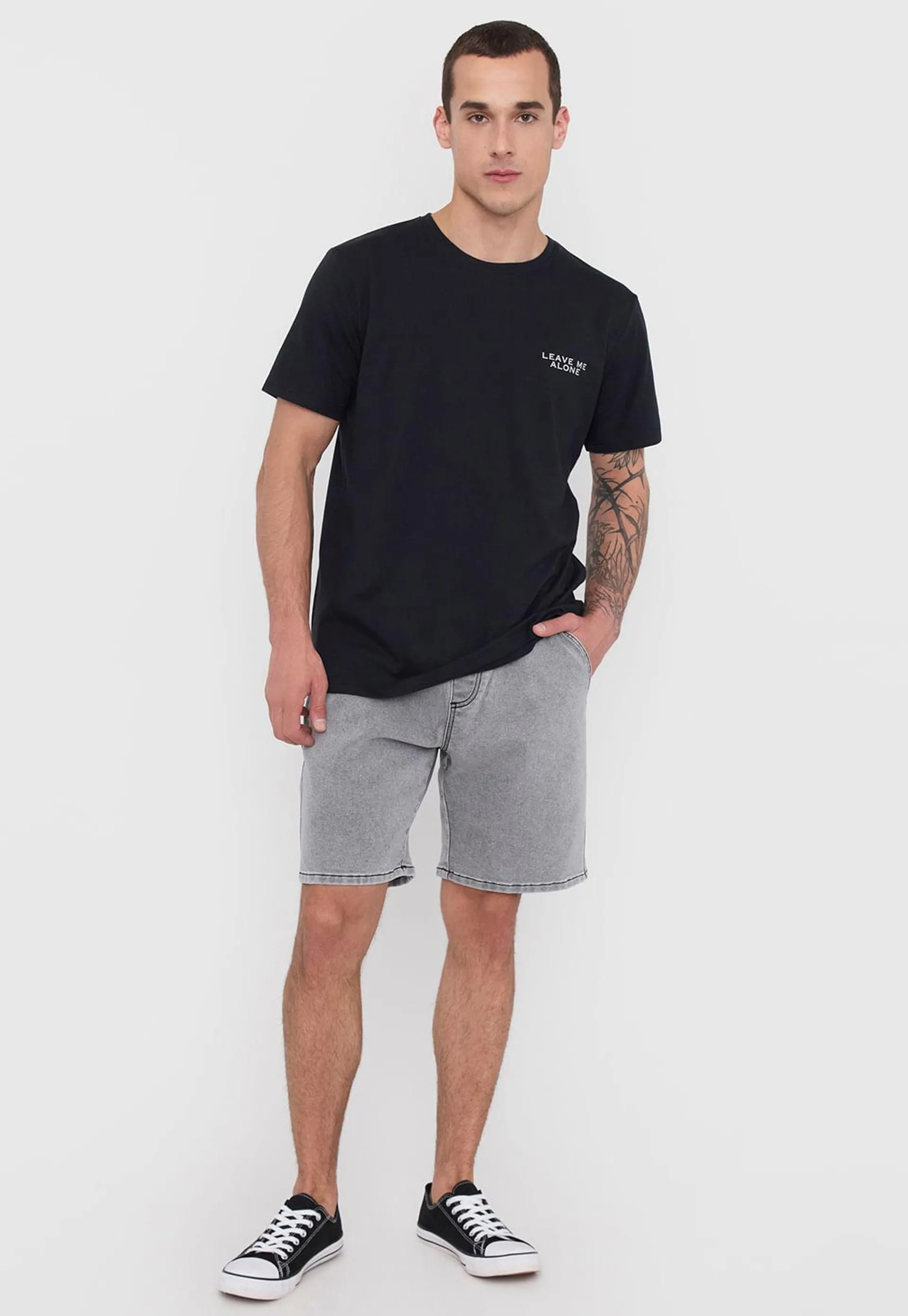 Short Hombre Knit Denim Negro