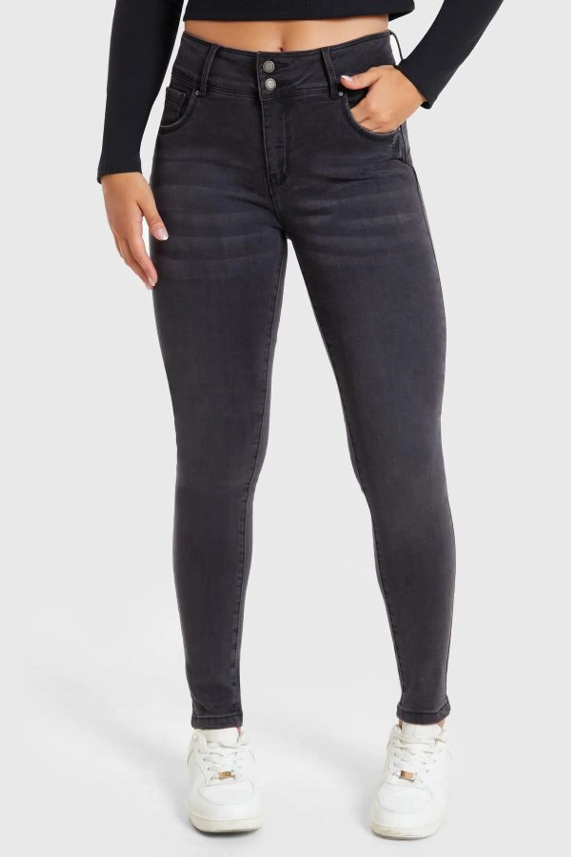 Jeans mujer skinny lavado negro