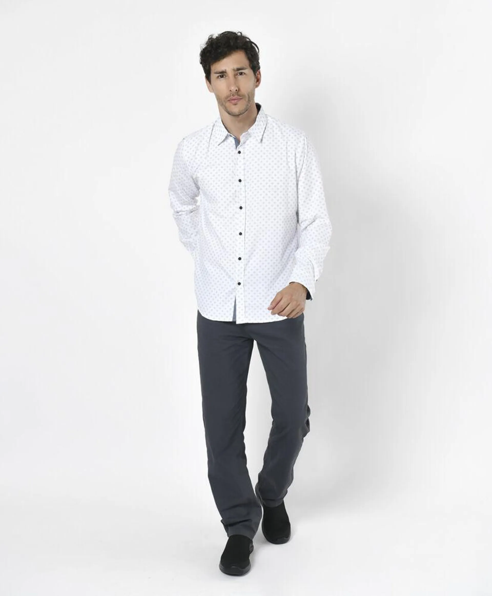 Camisa hombre mini círculos