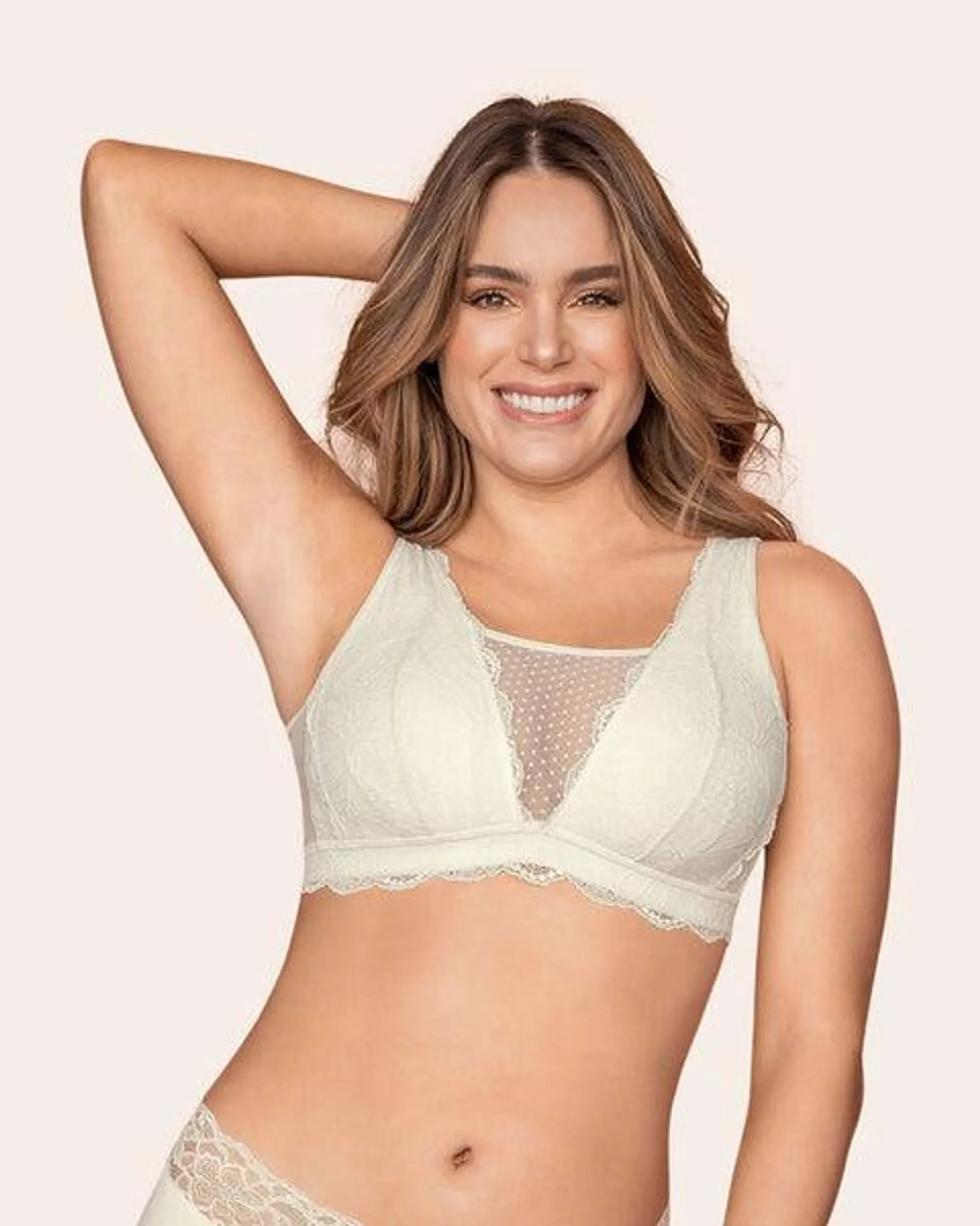 Bralette multiusos Sexy Siempre en encaje ideal para prótesis de mastectomía