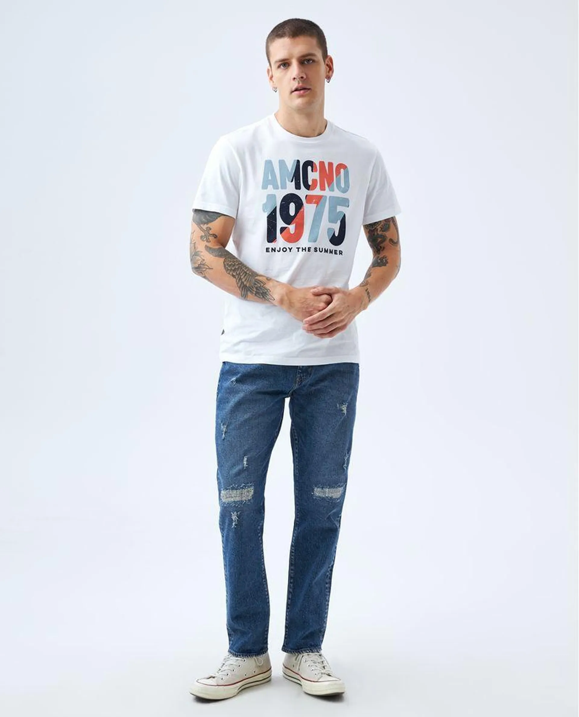 Jean Relaxed tono medio para hombre