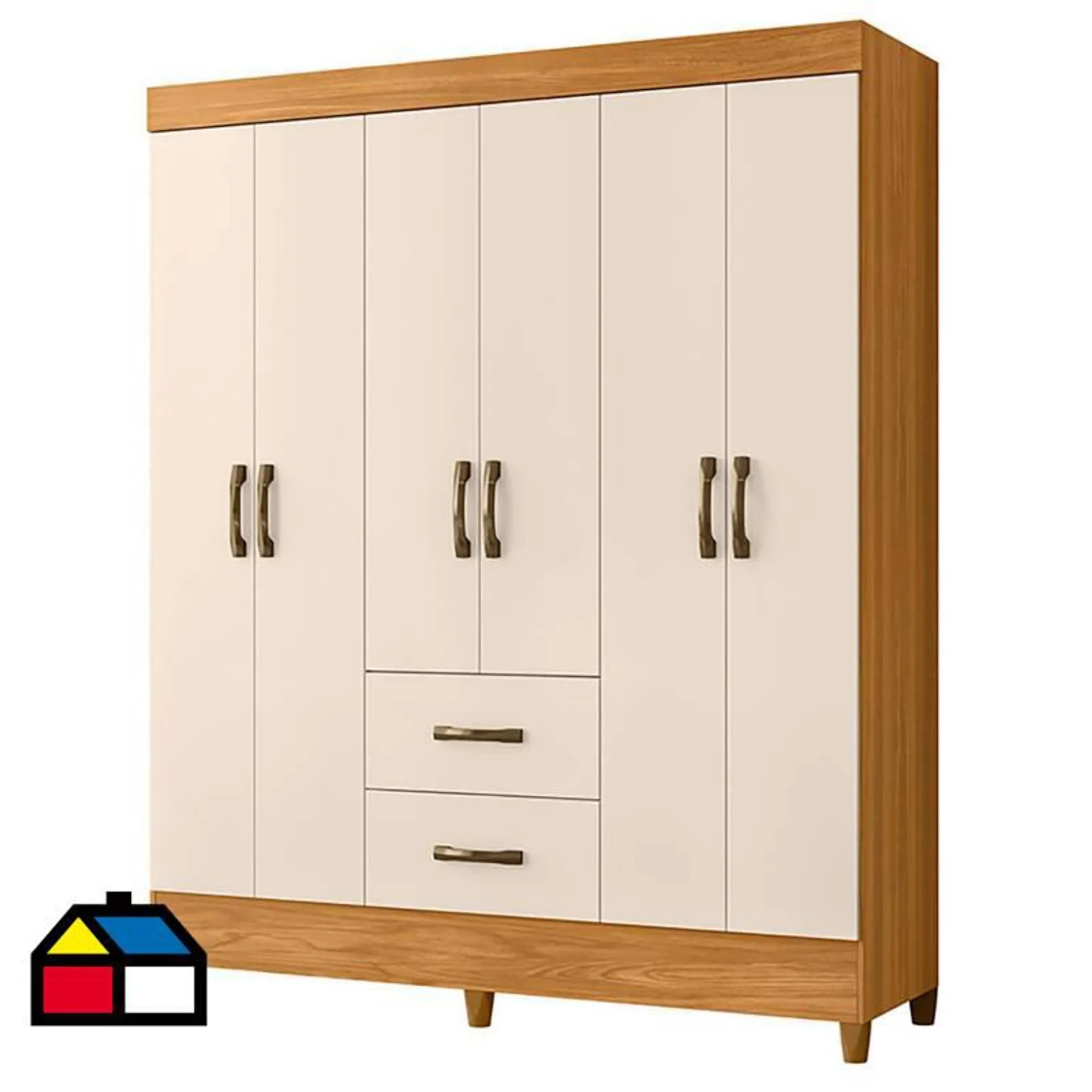 Closet 6 puertas 2 cajones 147x47x181 cm porto