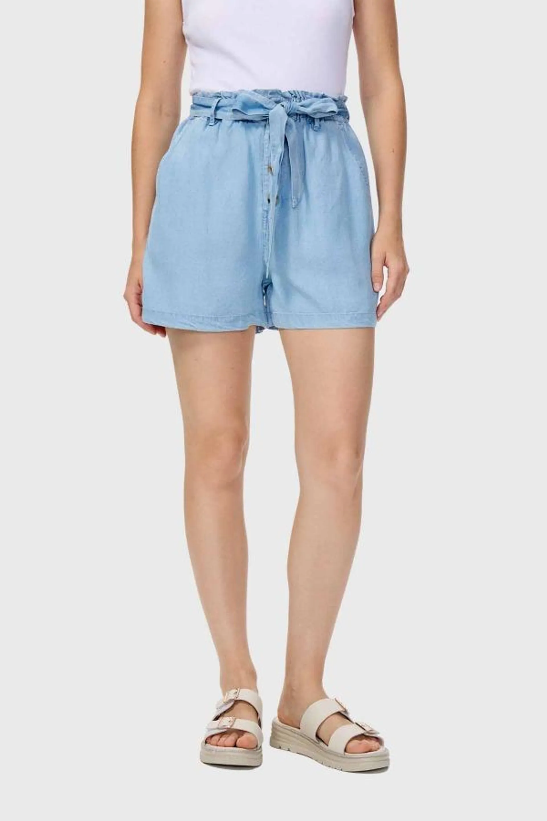 Short mujer comfy azul claro