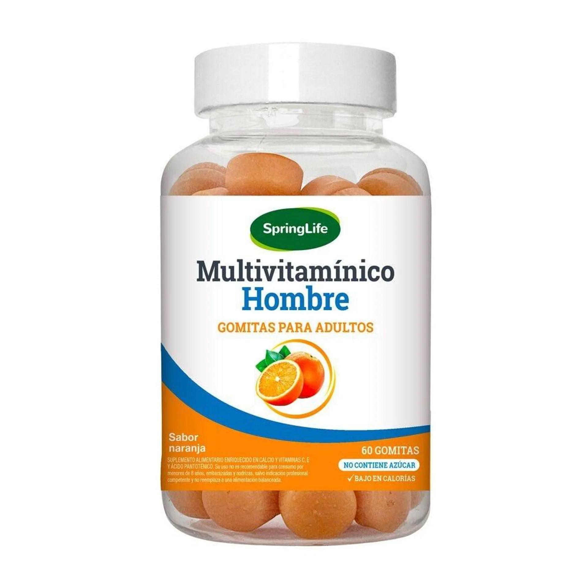 Multivitamínico 60 gomitas Hombre, sabor naranja