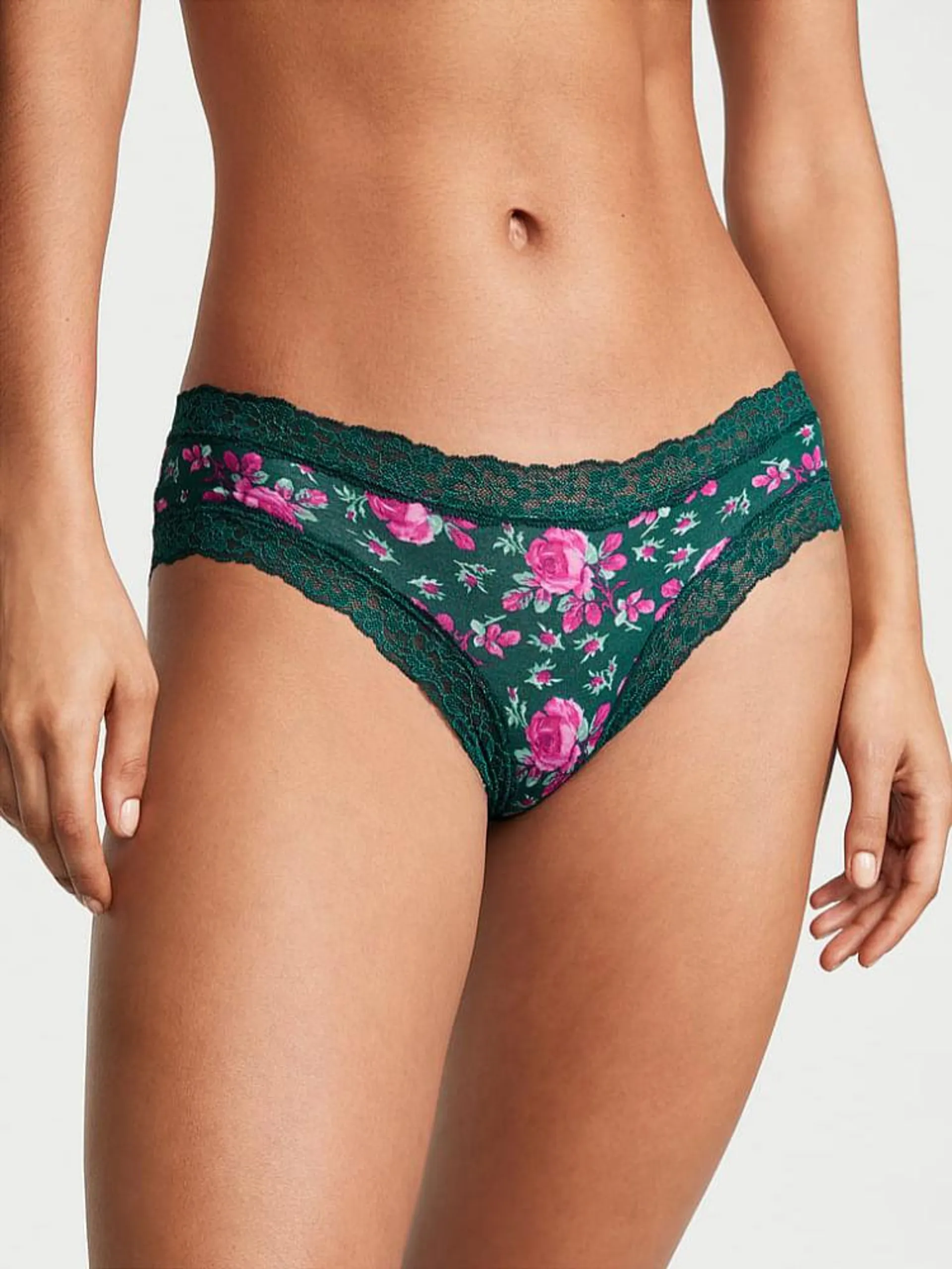 Panty Cheeky con Encaje Verde