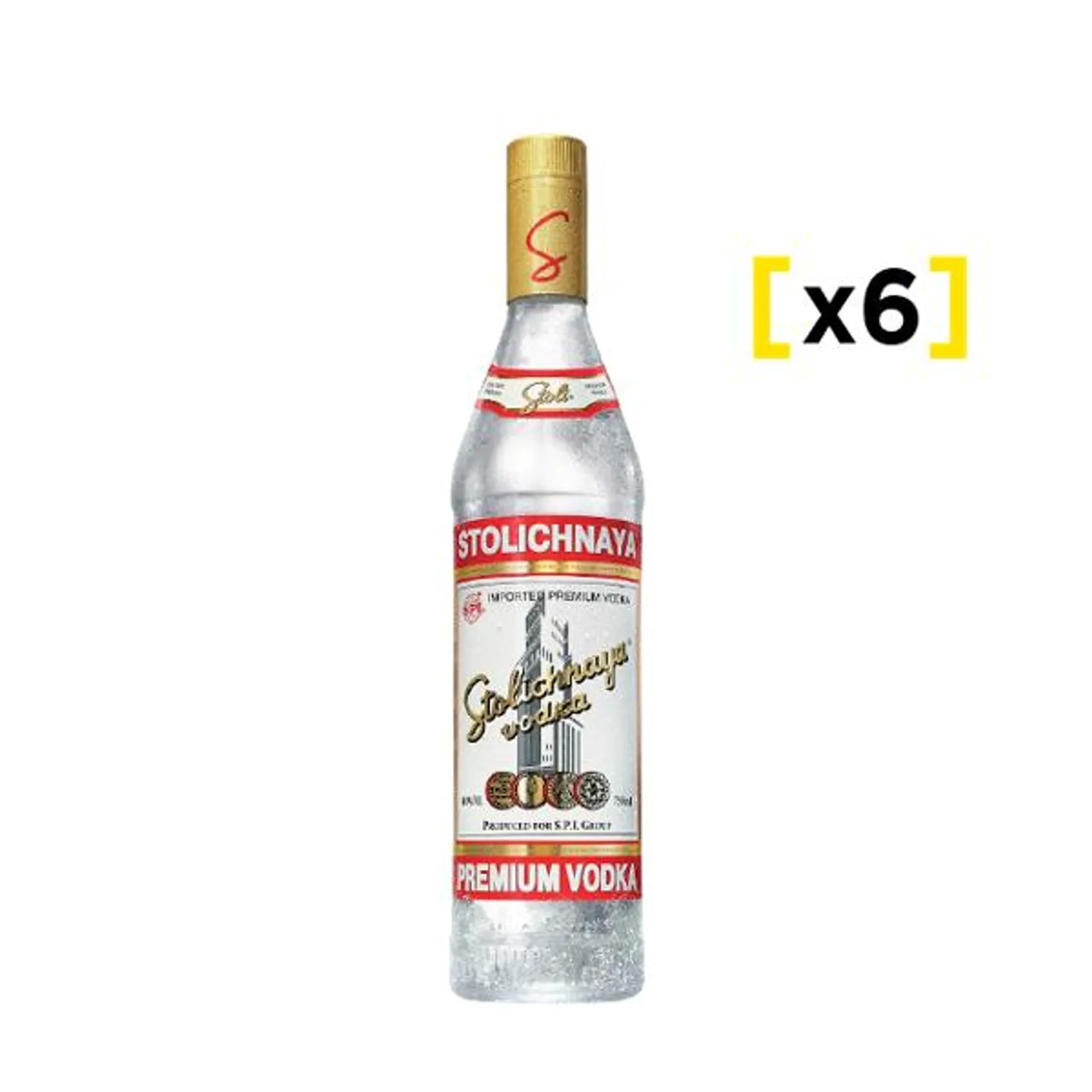 Vodka Stolichnaya 750 CC x6