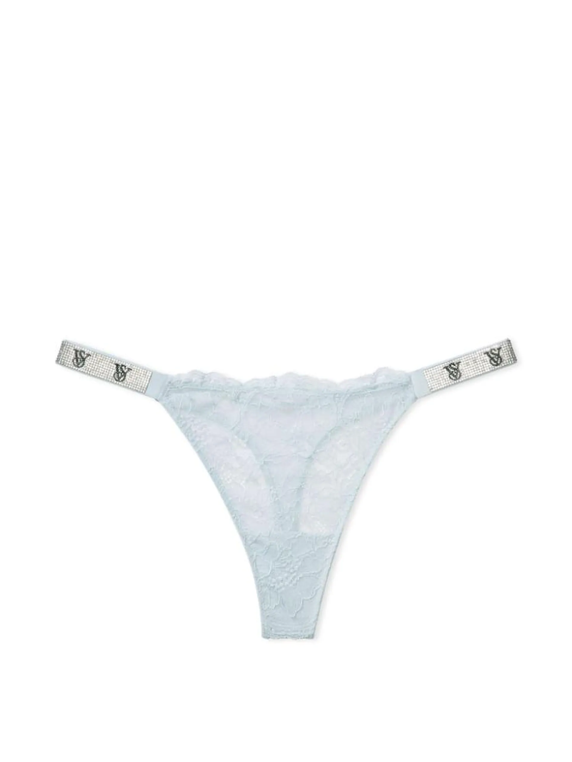 Panty Thong Con Tiras Brillantes Celeste