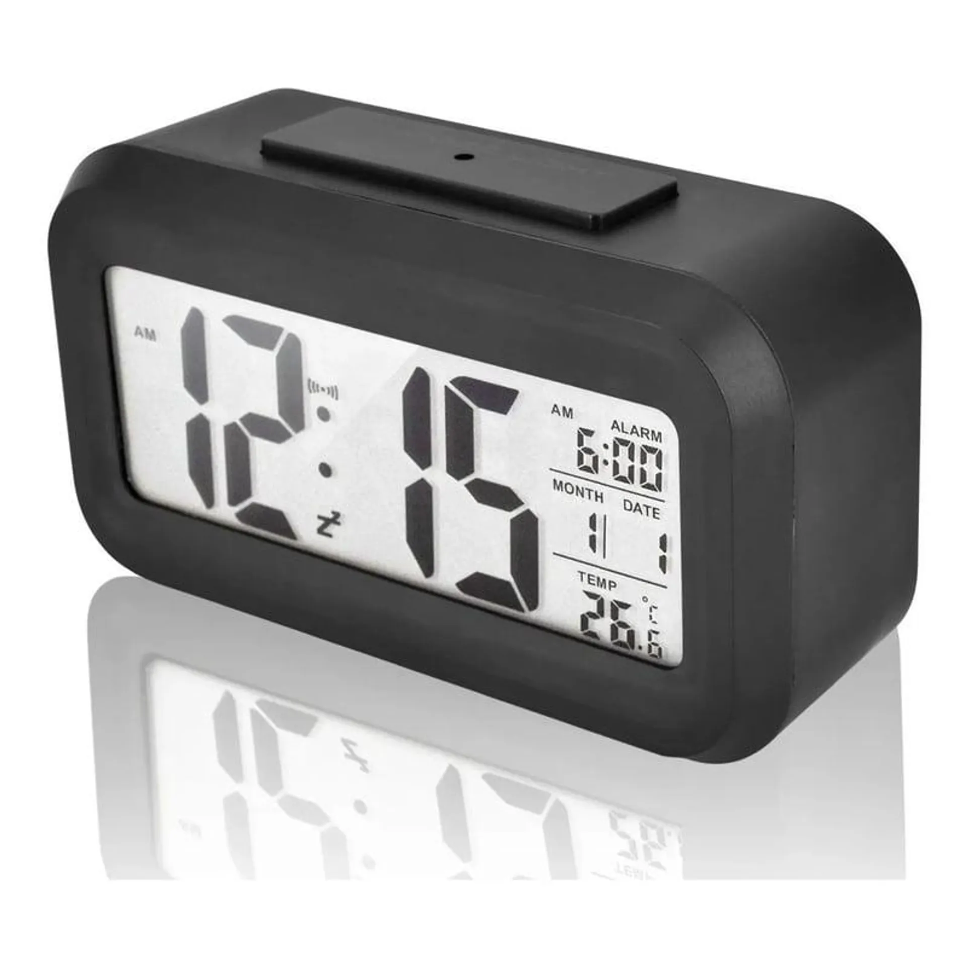 Reloj Despertador Pantalla Led Fecha Temperatura Alarma negro