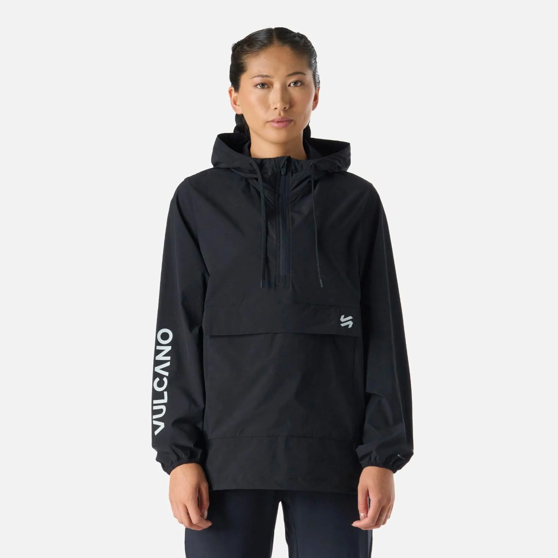 Chaqueta Mujer Tempo 1/4 Zip Windbreaker Jacket Negro Vulcano