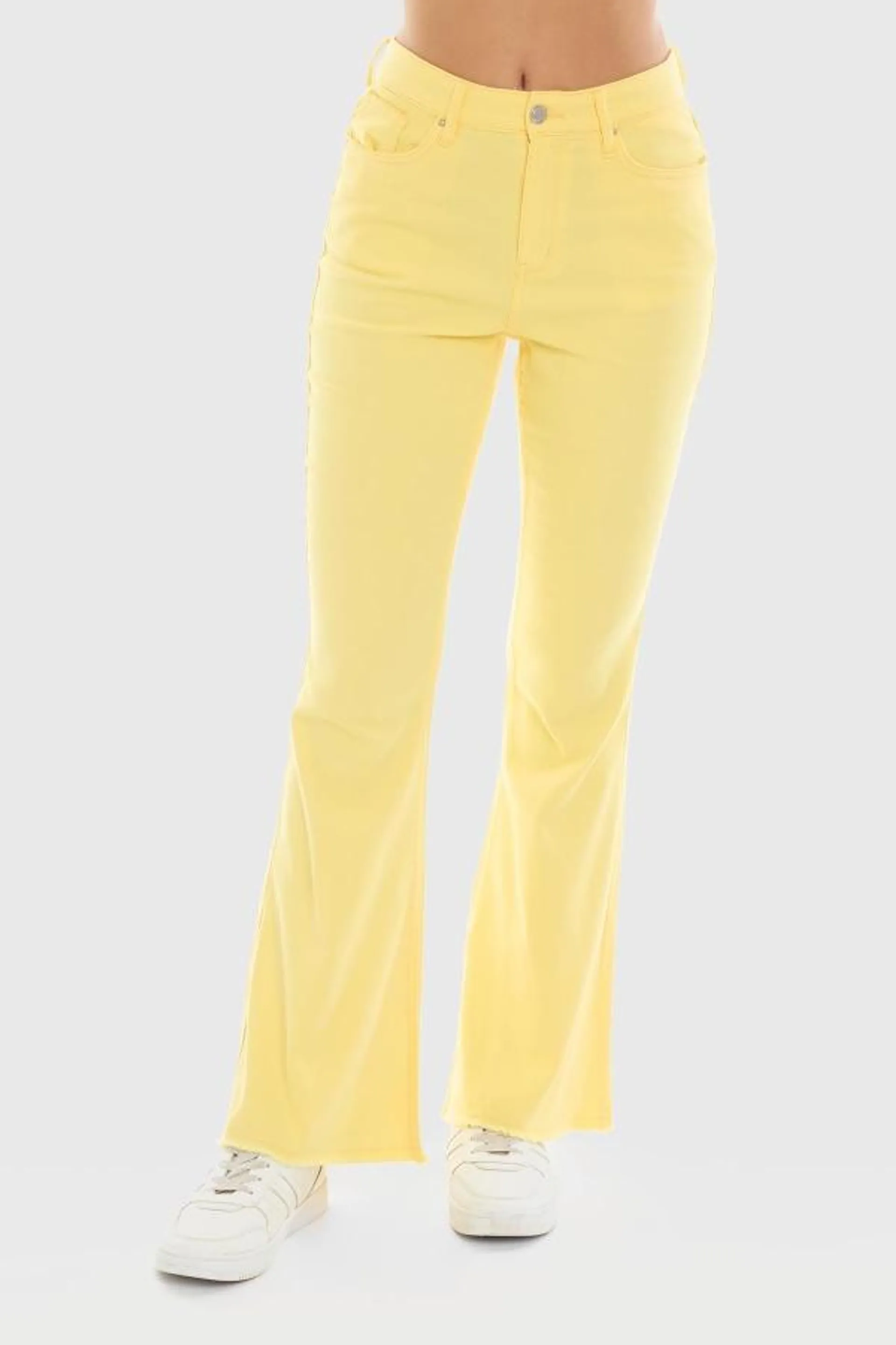 Jeans mujer flare monse amarillo