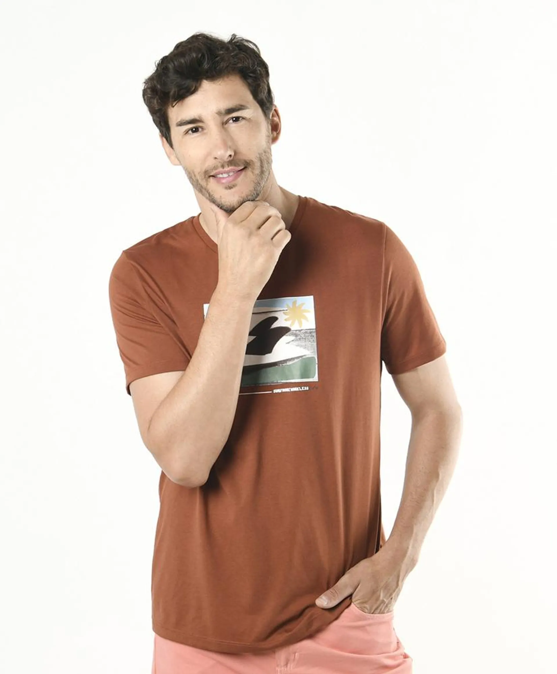 Polera hombre tabla surf