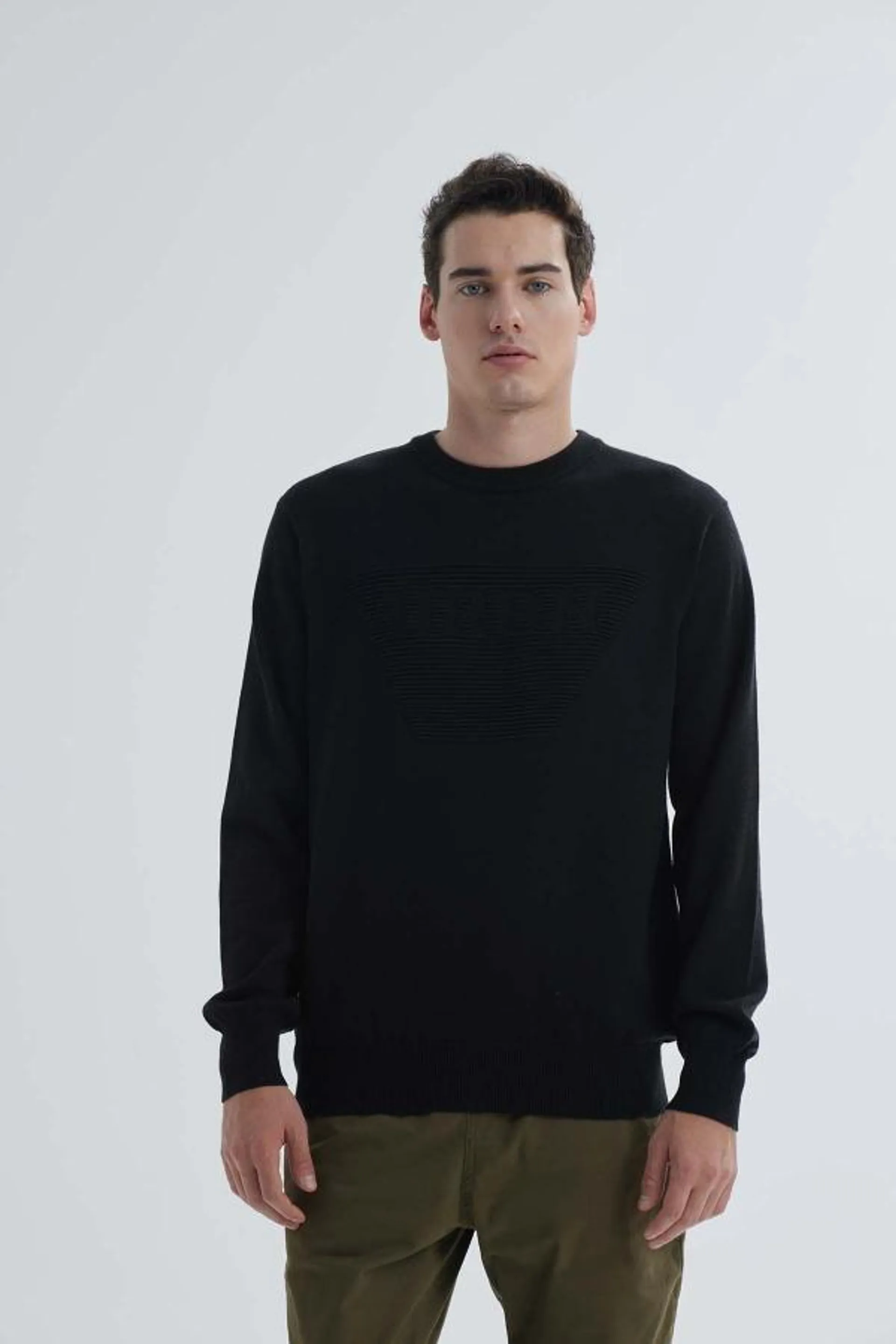 Sweater hombre print negro