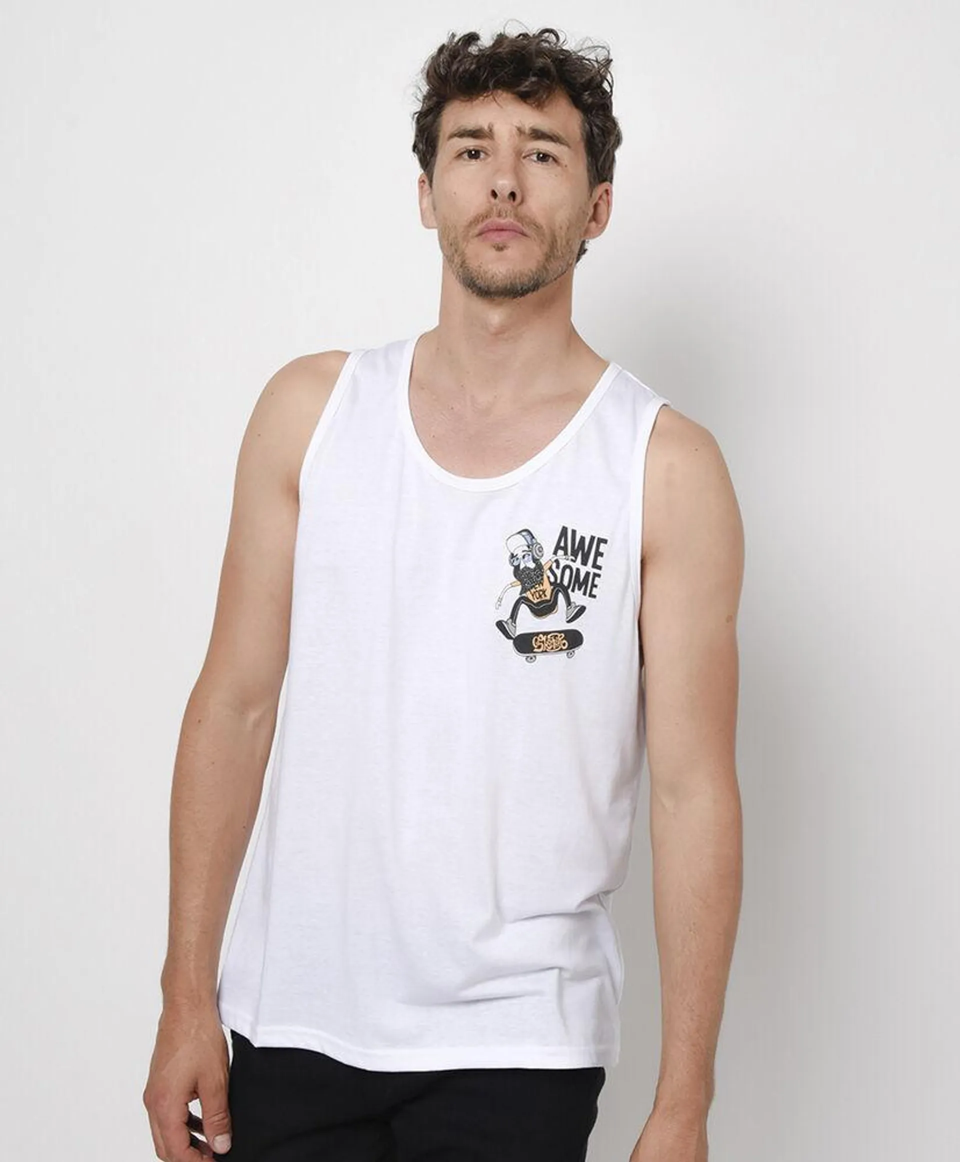 Polera hombre skate sin mangas