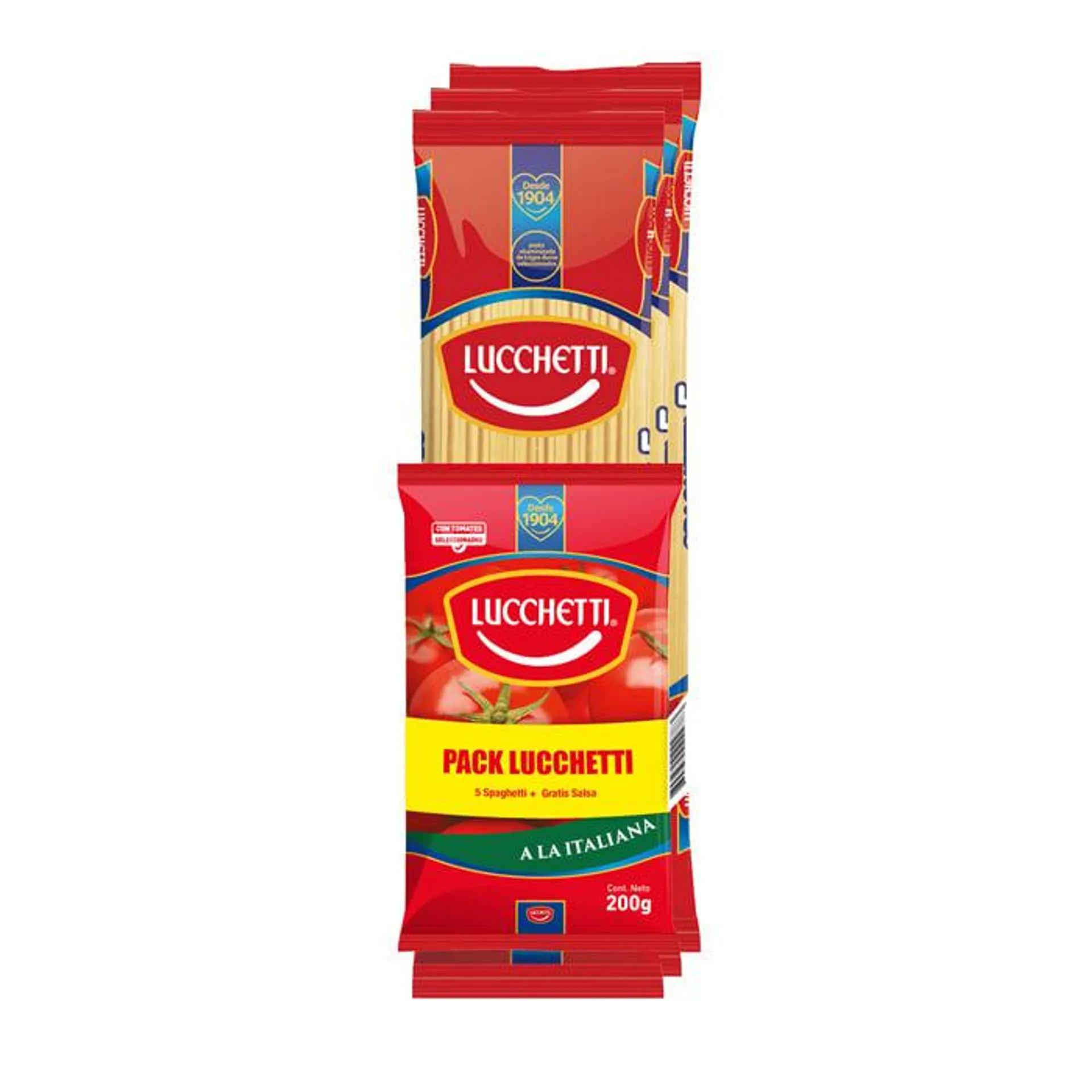 Pack Lucchetti 3 Spaghetti 5 + Salsa 200 gr