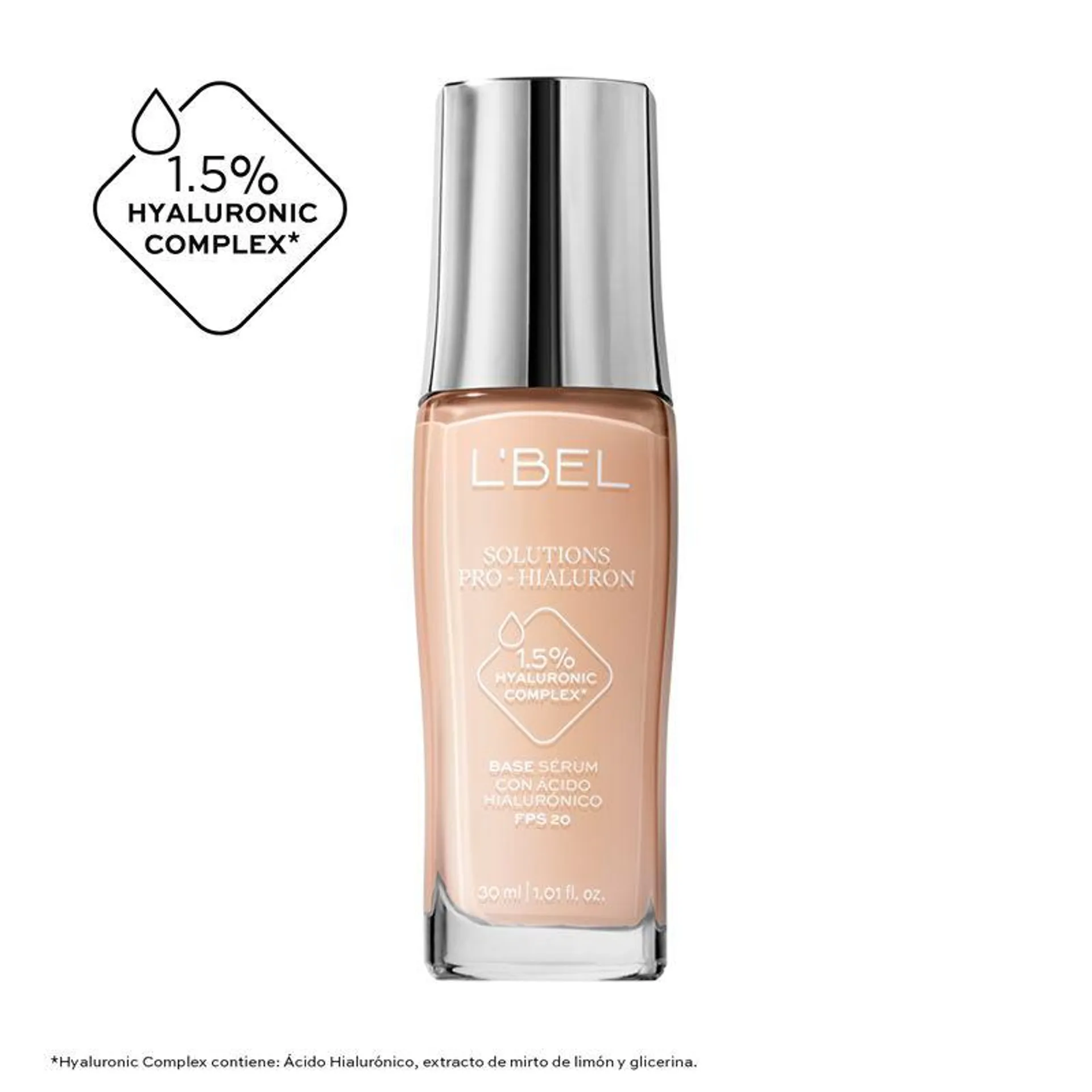 Base de Maquillaje Solutions Pro-Hialuron con Ácido Hialurónico 30ml.