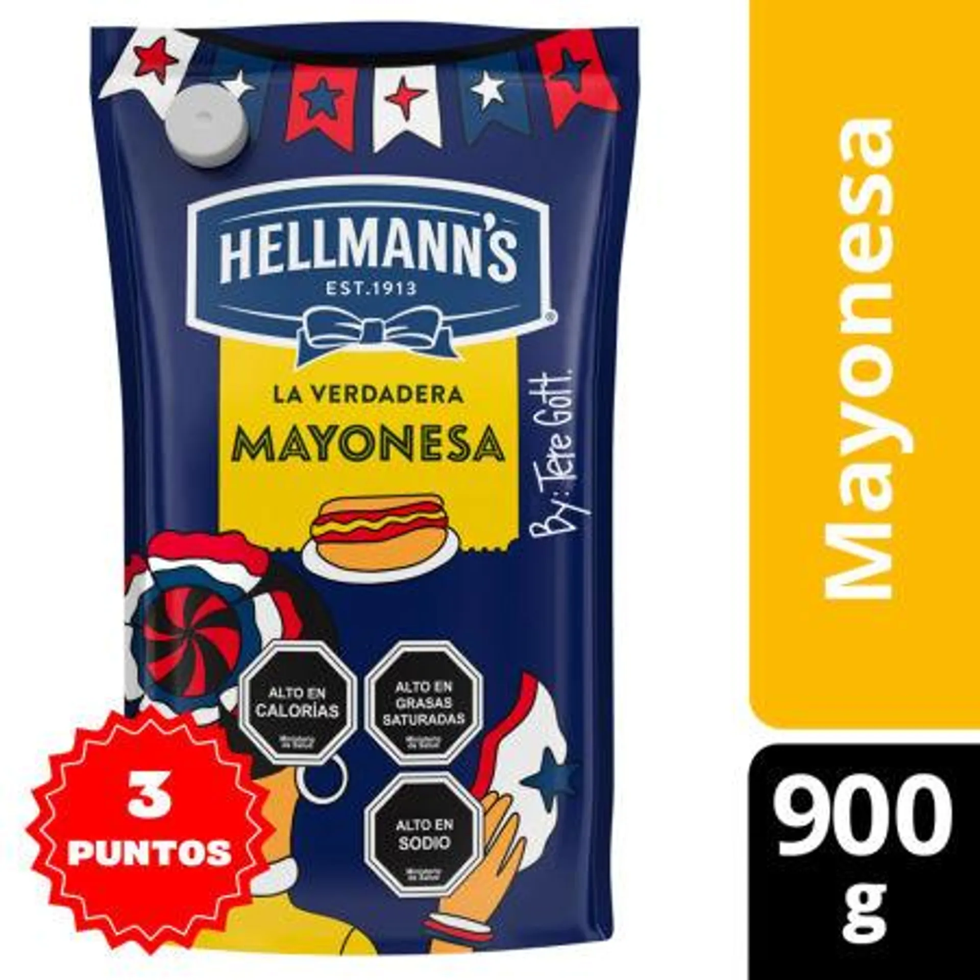 Hellmann's - Mayonesa Regular Doypack, 900 g