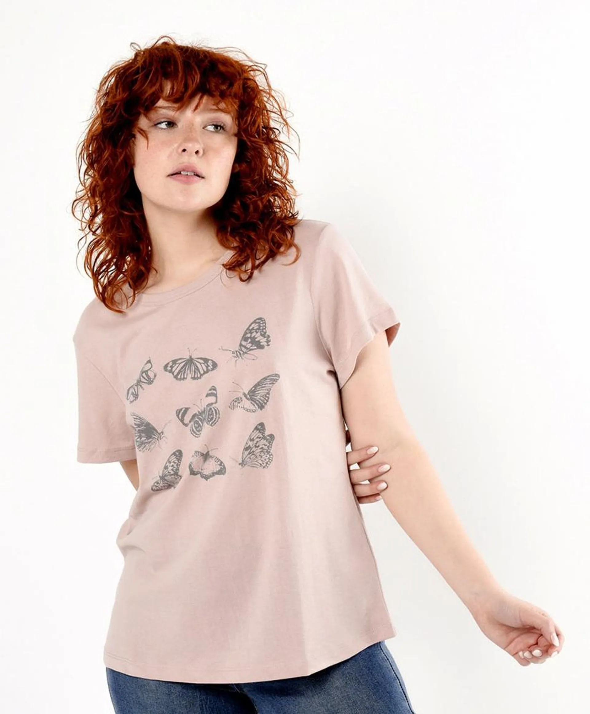 Polera mujer mariposas