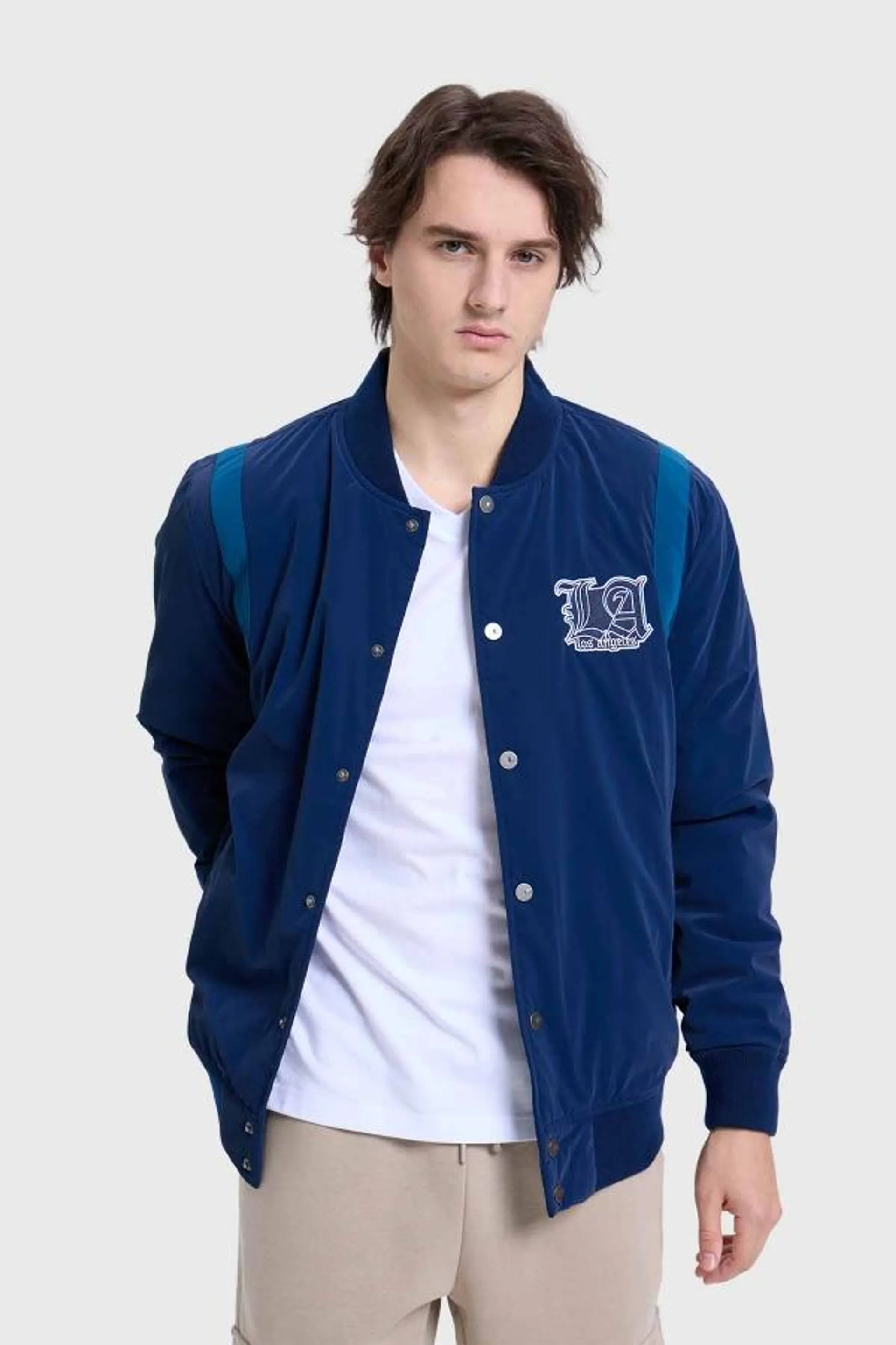 Chaqueta hombre bomber azul marino