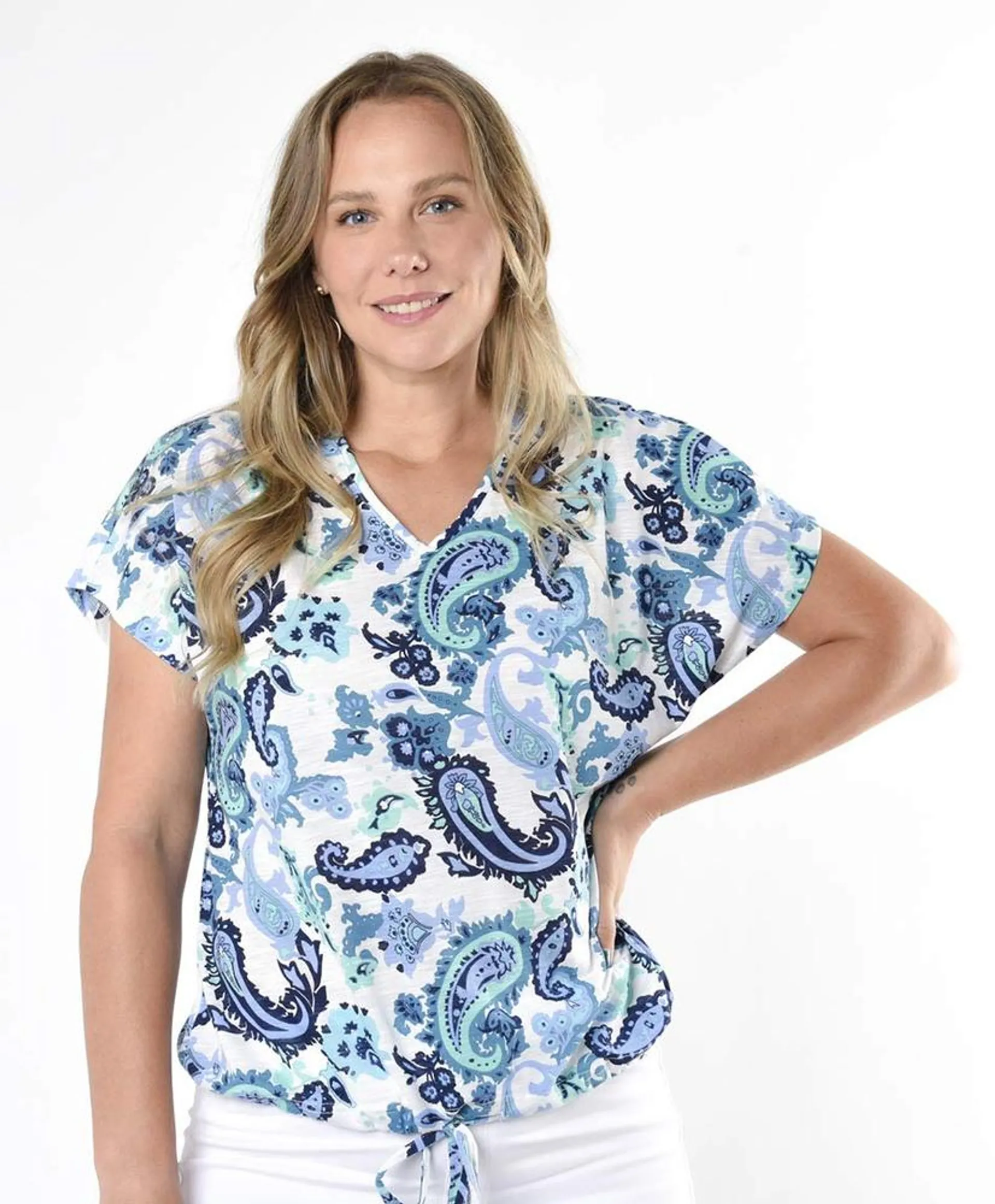 Polera mujer print nudo