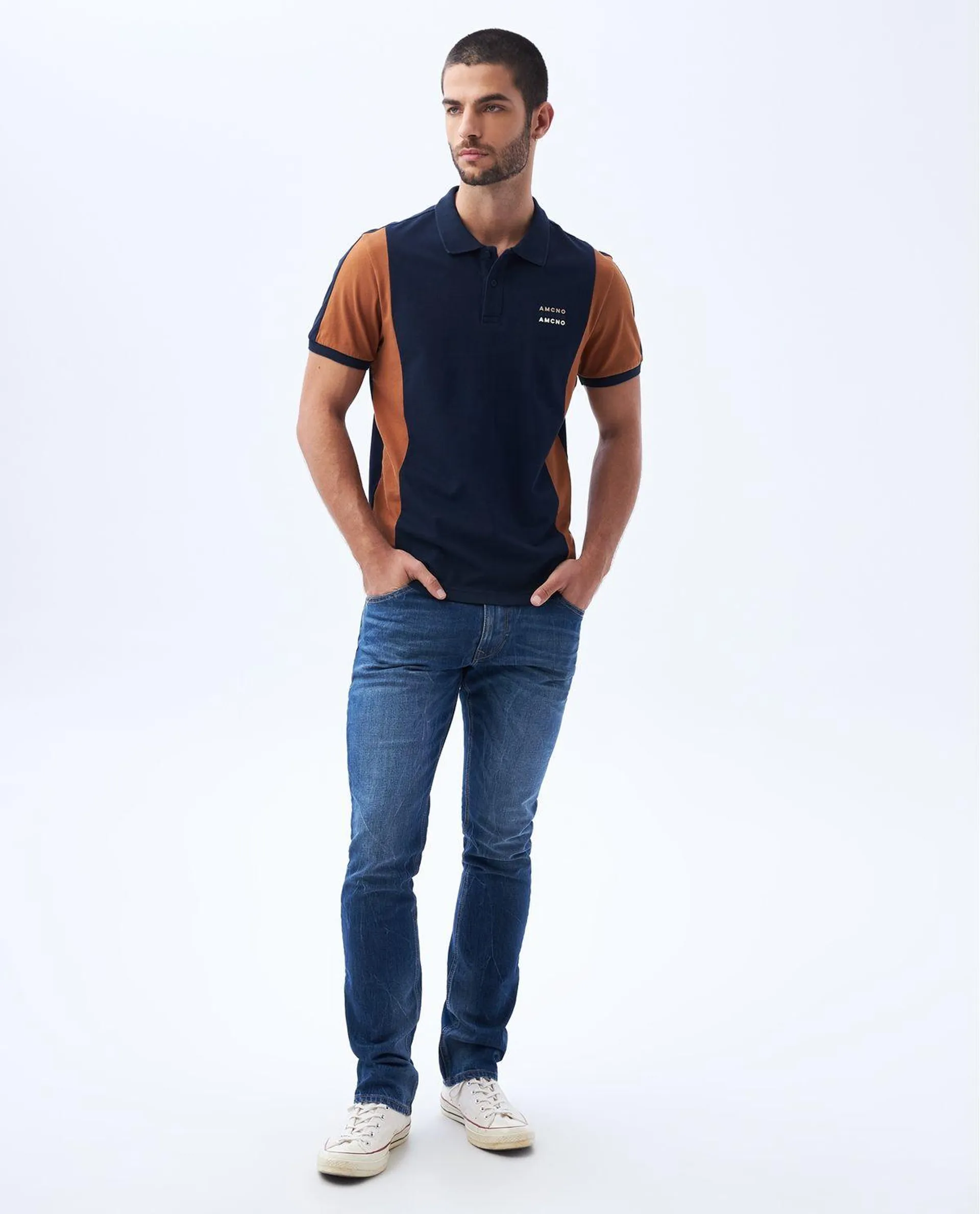 Polo con mini print para hombre