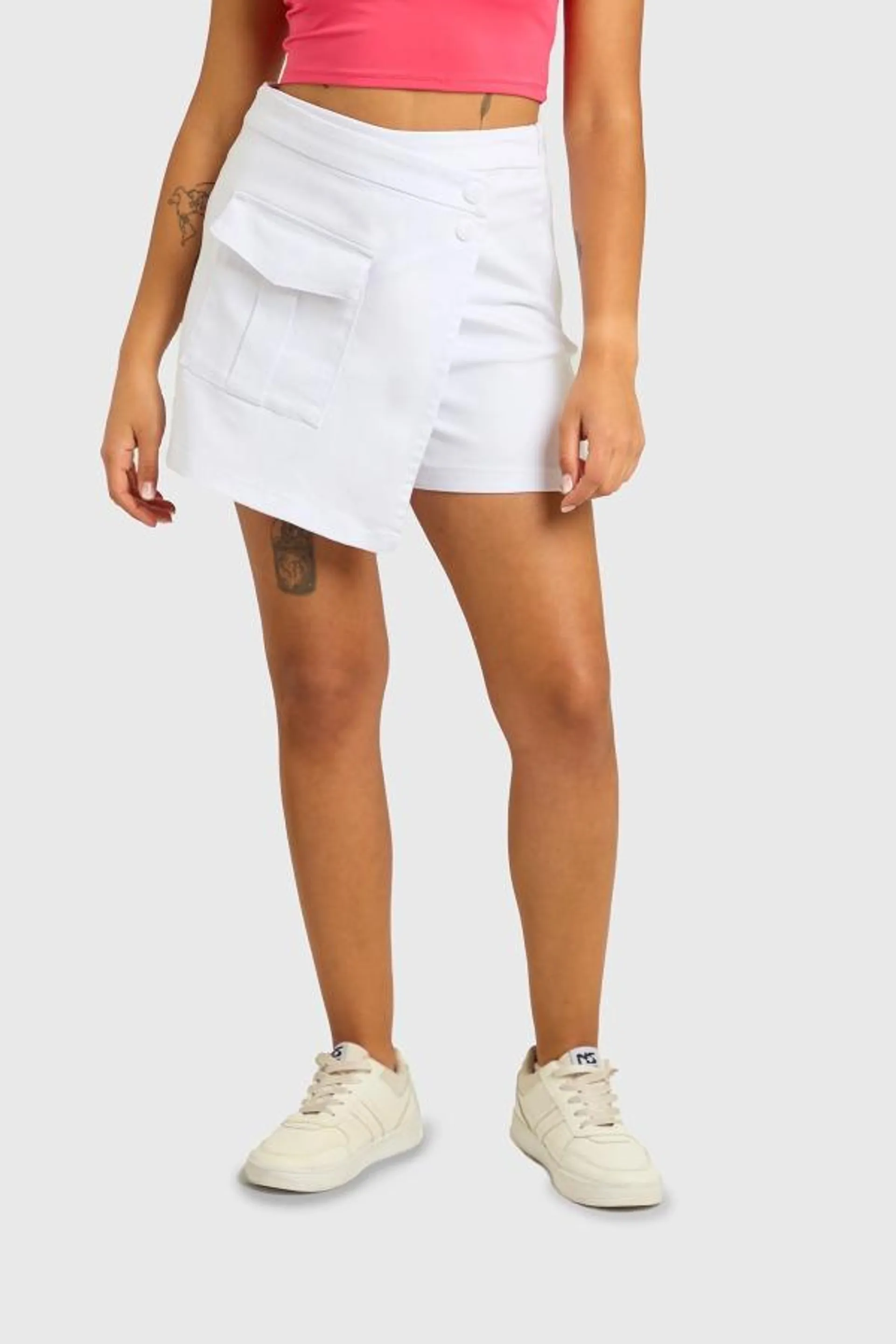 Short mujer estilo falda blanco