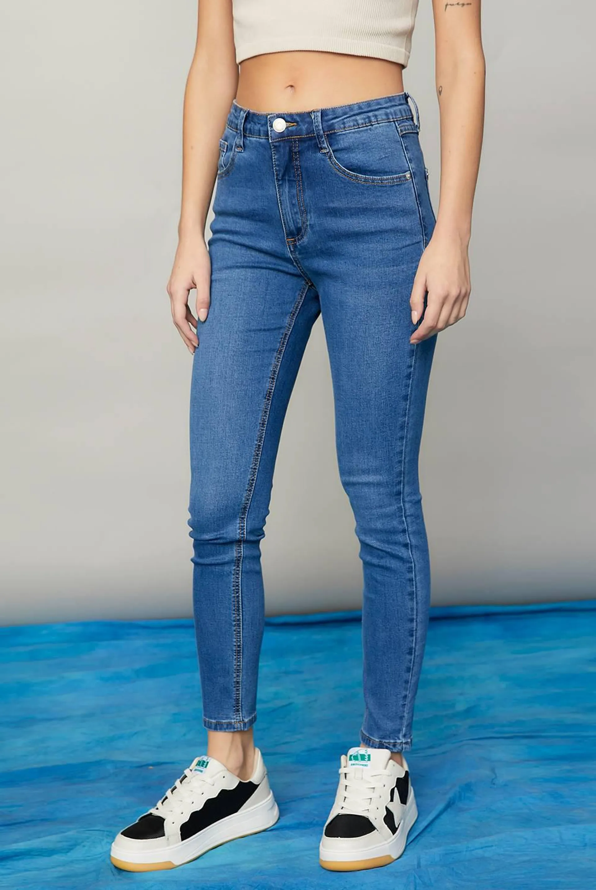 Jeans Skinny Tiro Alto Mujer Americanino