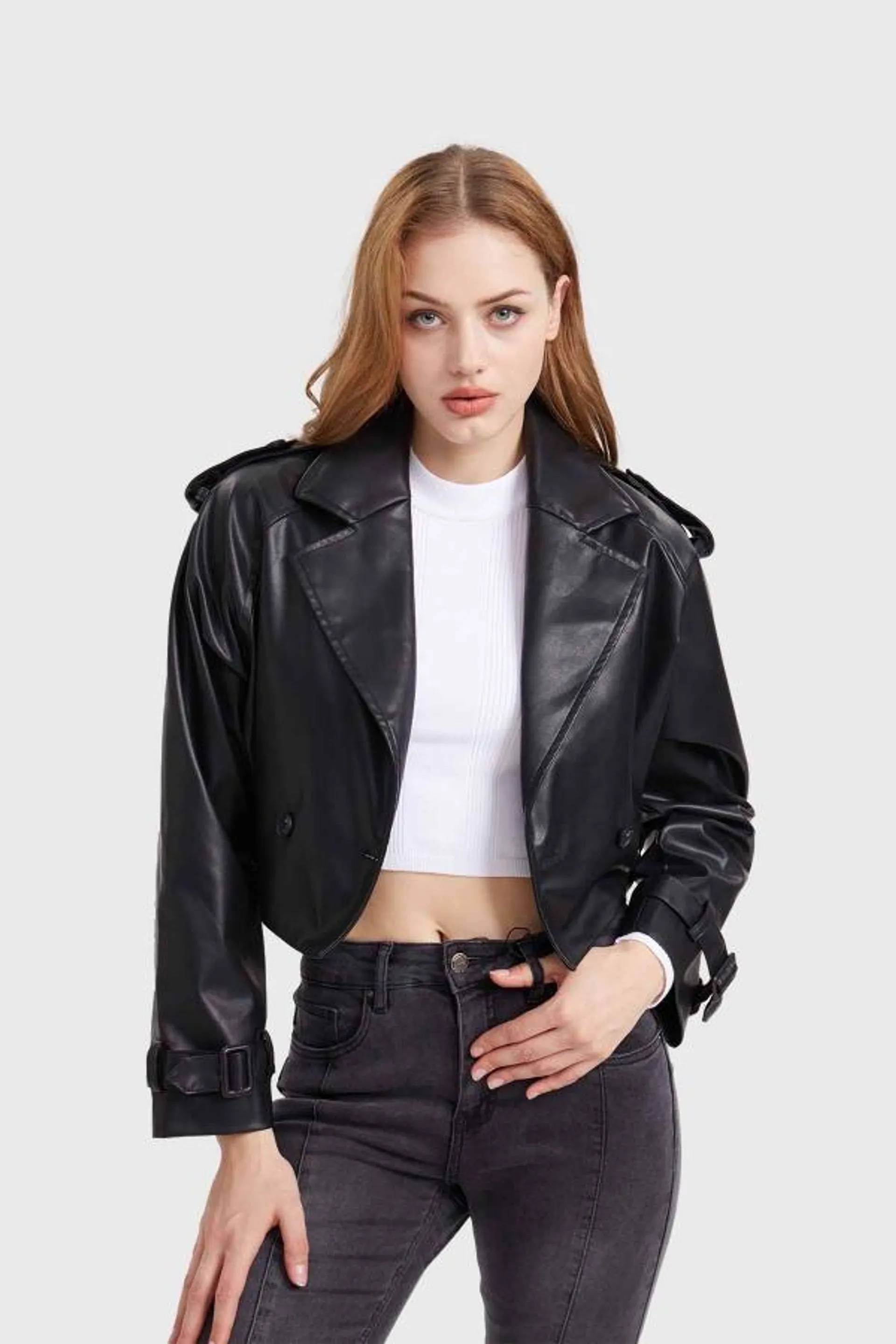 Chaqueta mujer trench negro